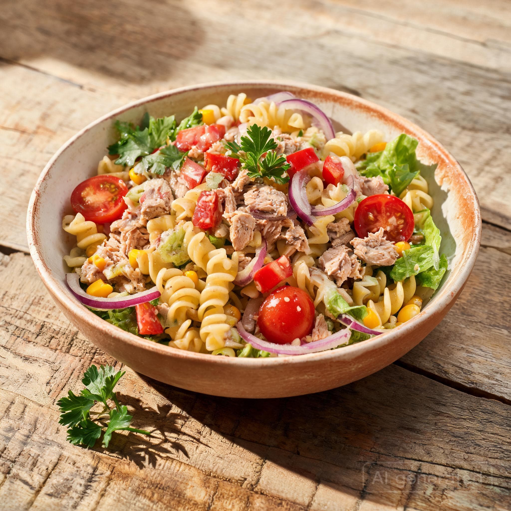 Schneller Thunfisch-Nudelsalat mit Mais