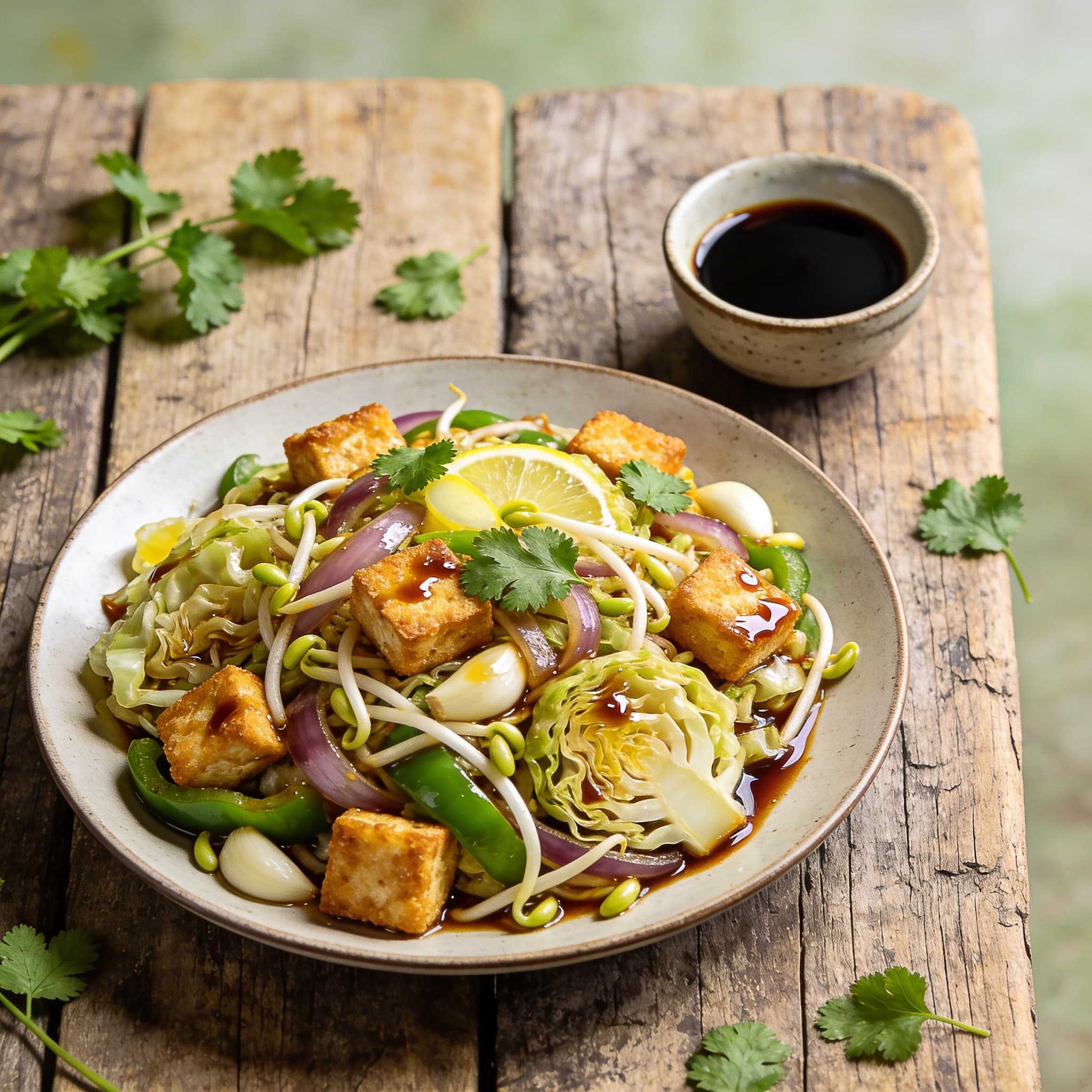 Warmer Kohlsalat mit Tofu