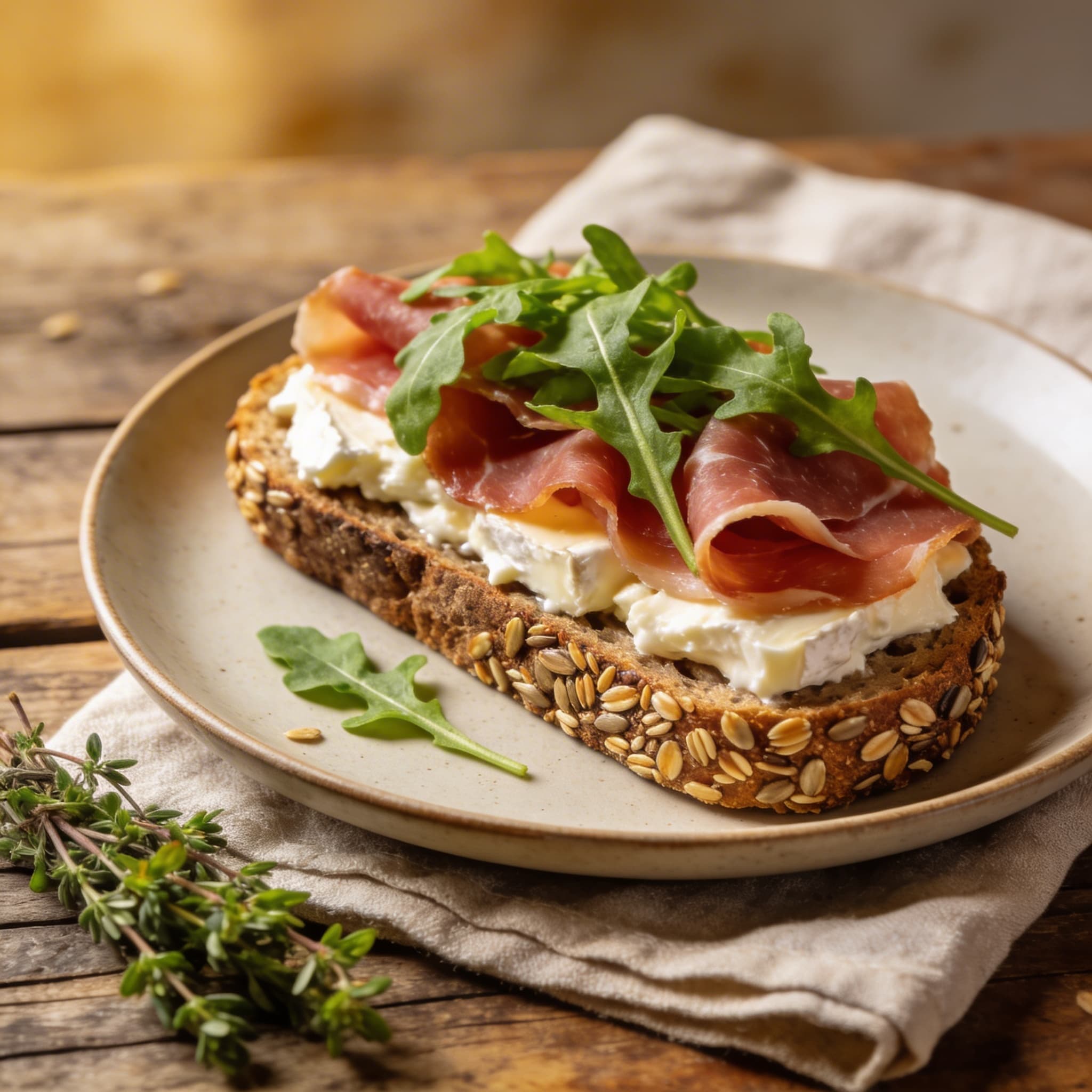 Herzhaftes Brot mit Ziegenkäse