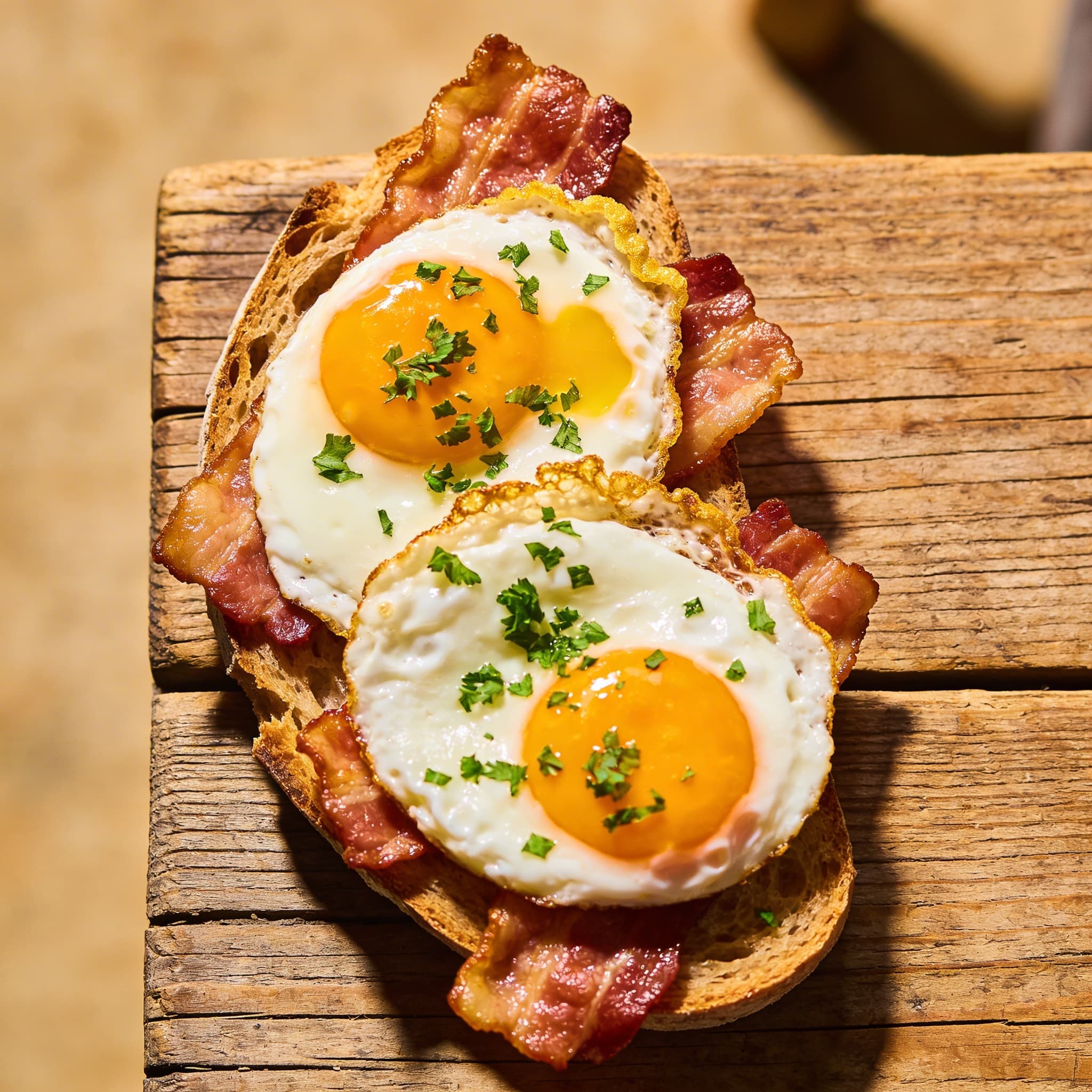 Herzhaftes Spiegelei mit Bacon