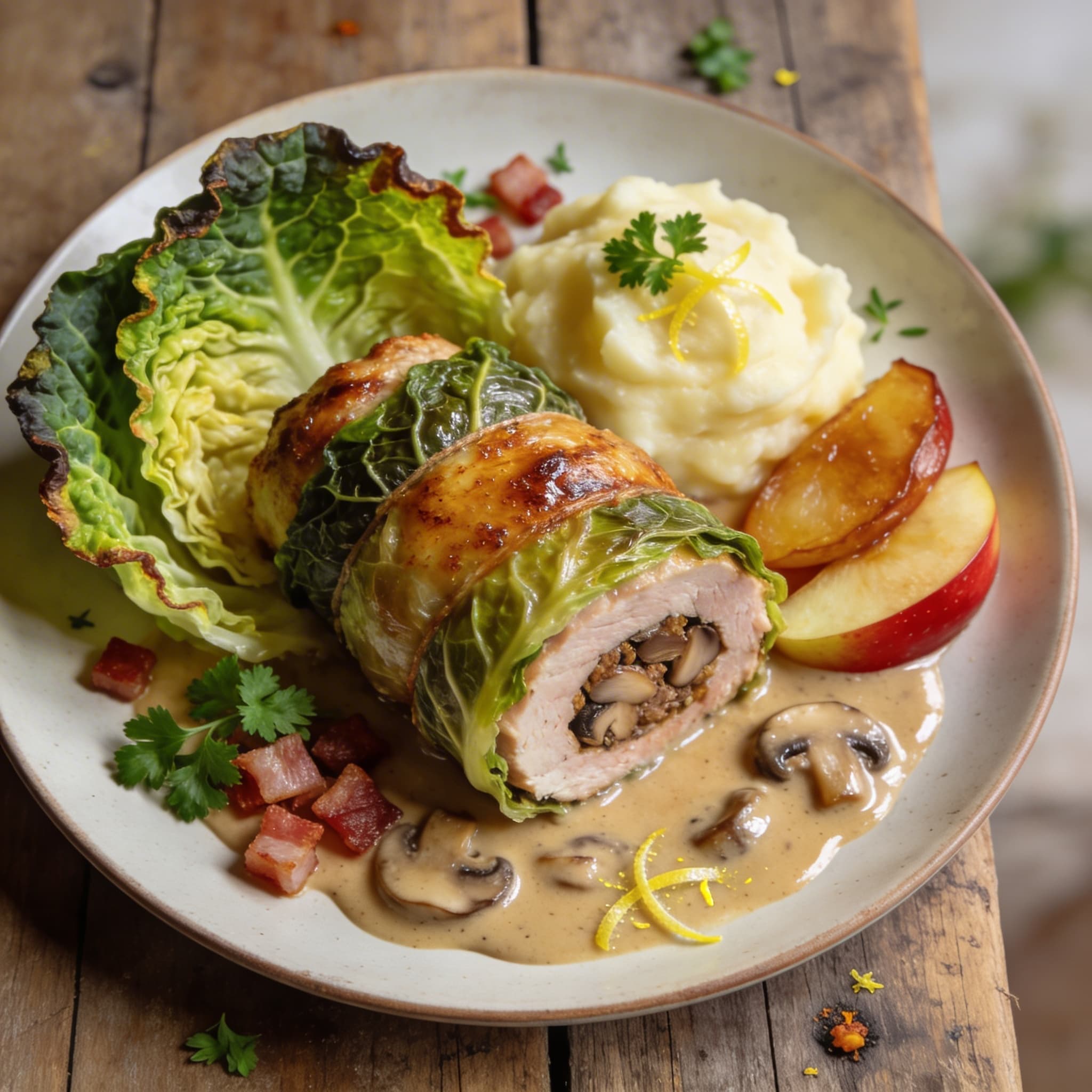 Schweinefilet im Wirsingmantel