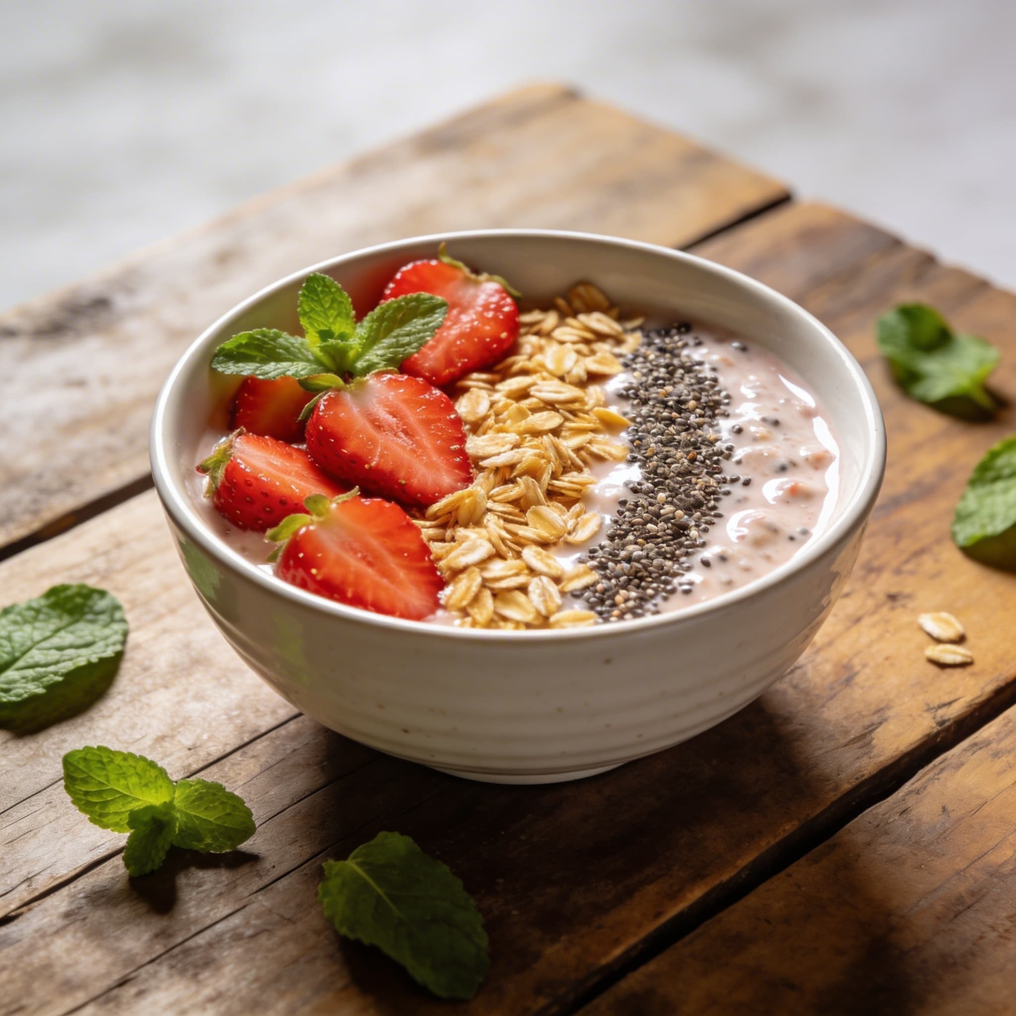 Cremiges Erdbeer-Chia-Porridge