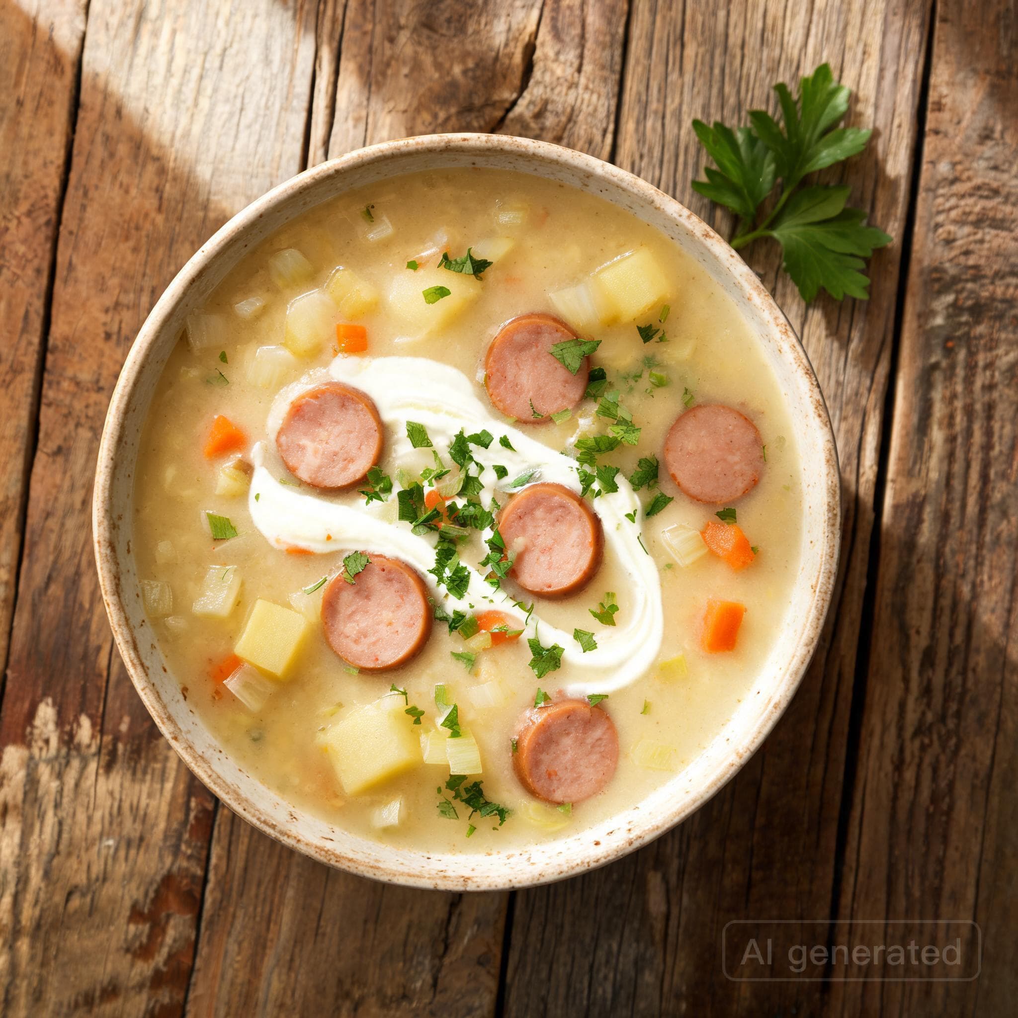 Kartoffelsuppe mit Würstchen