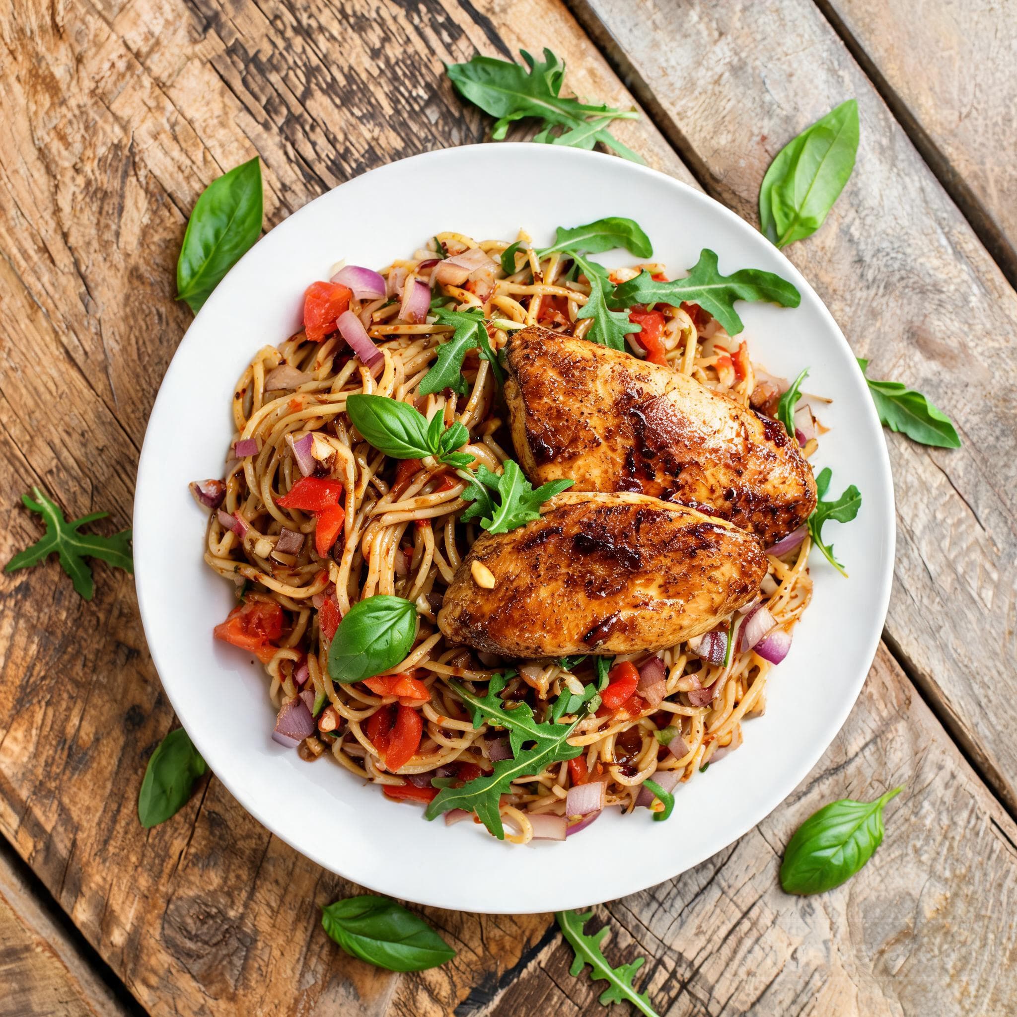 Balsamico-Hähnchen mit Bruschetta-Pasta