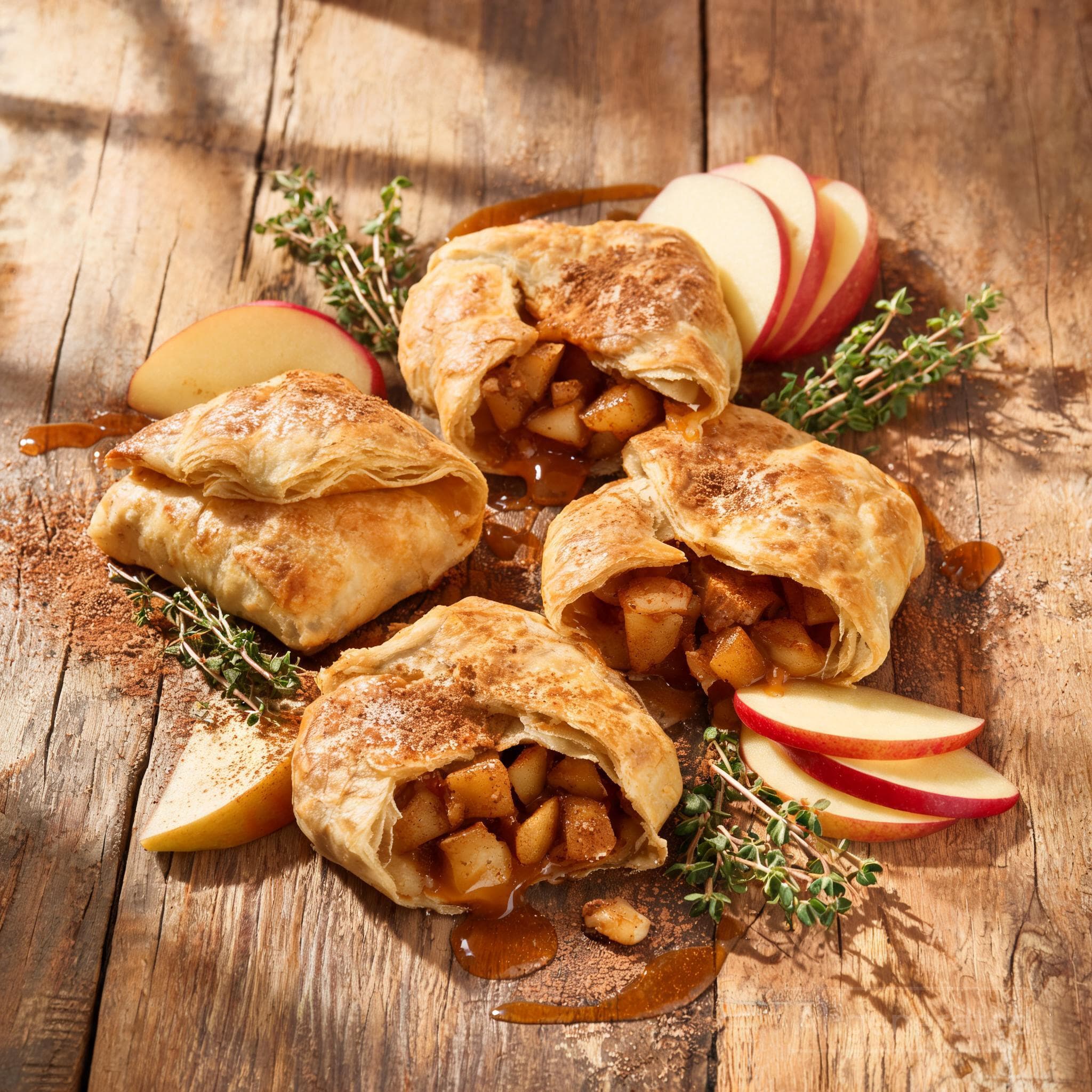 Süße Apfel-Karamell-Blätterteigtaschen