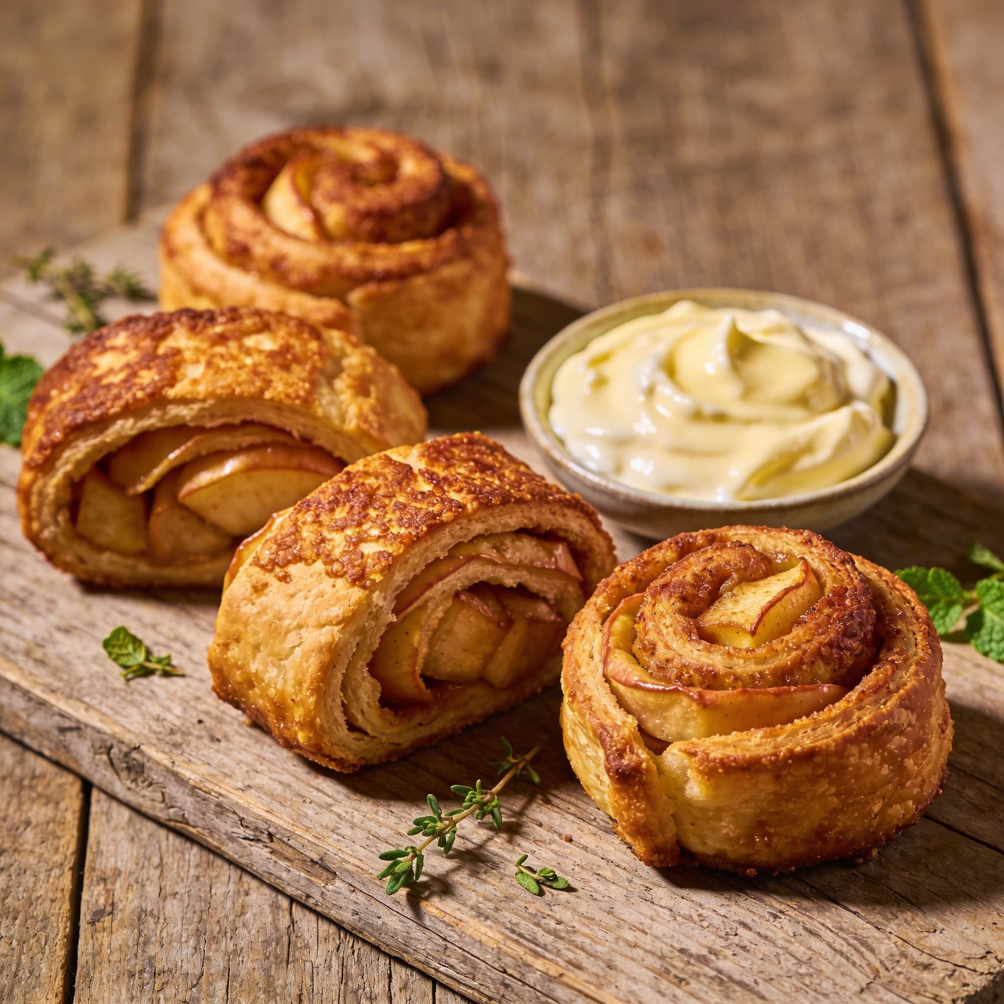 Süße Apfel-French-Toast-Rolls