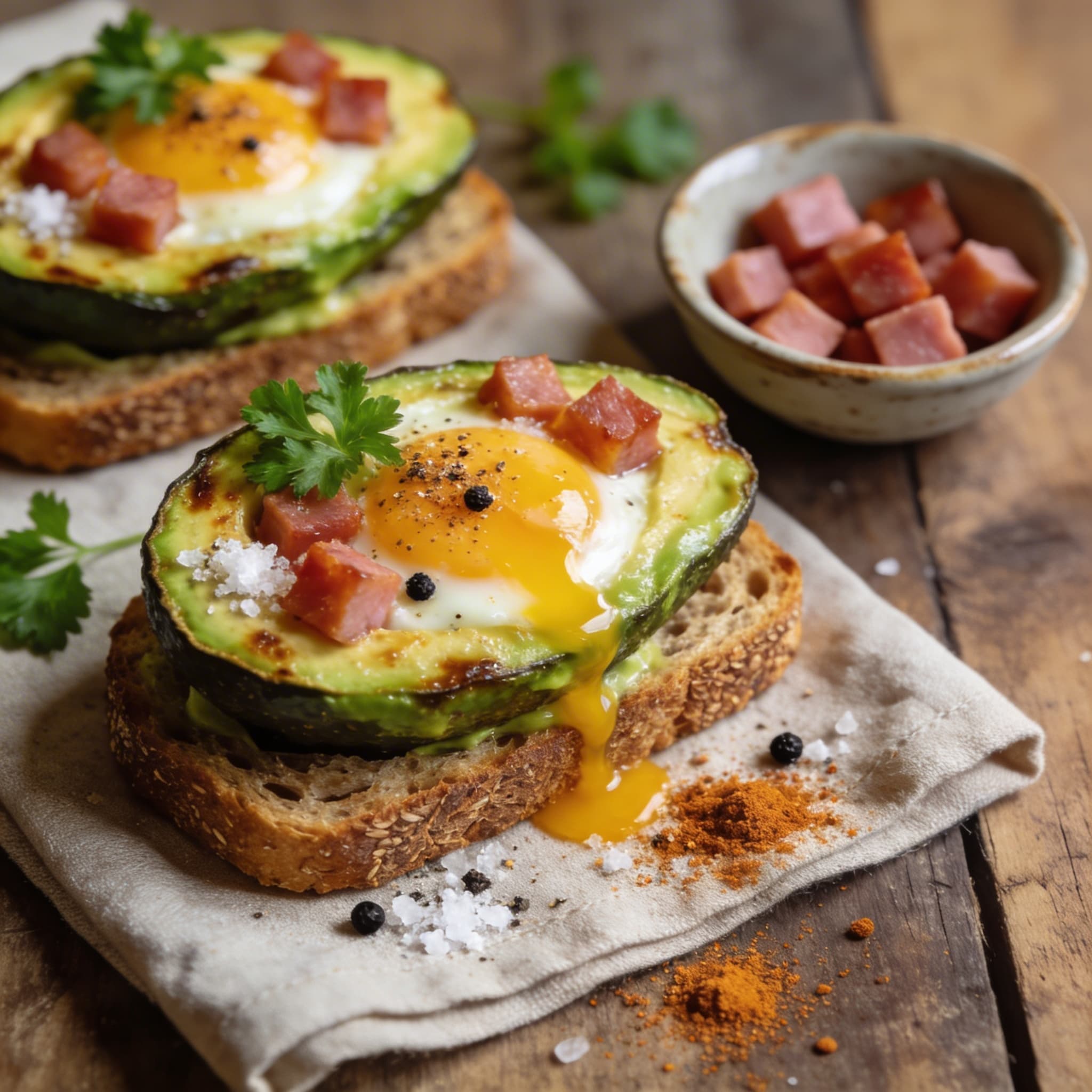 Überbackene Avocado mit Ei