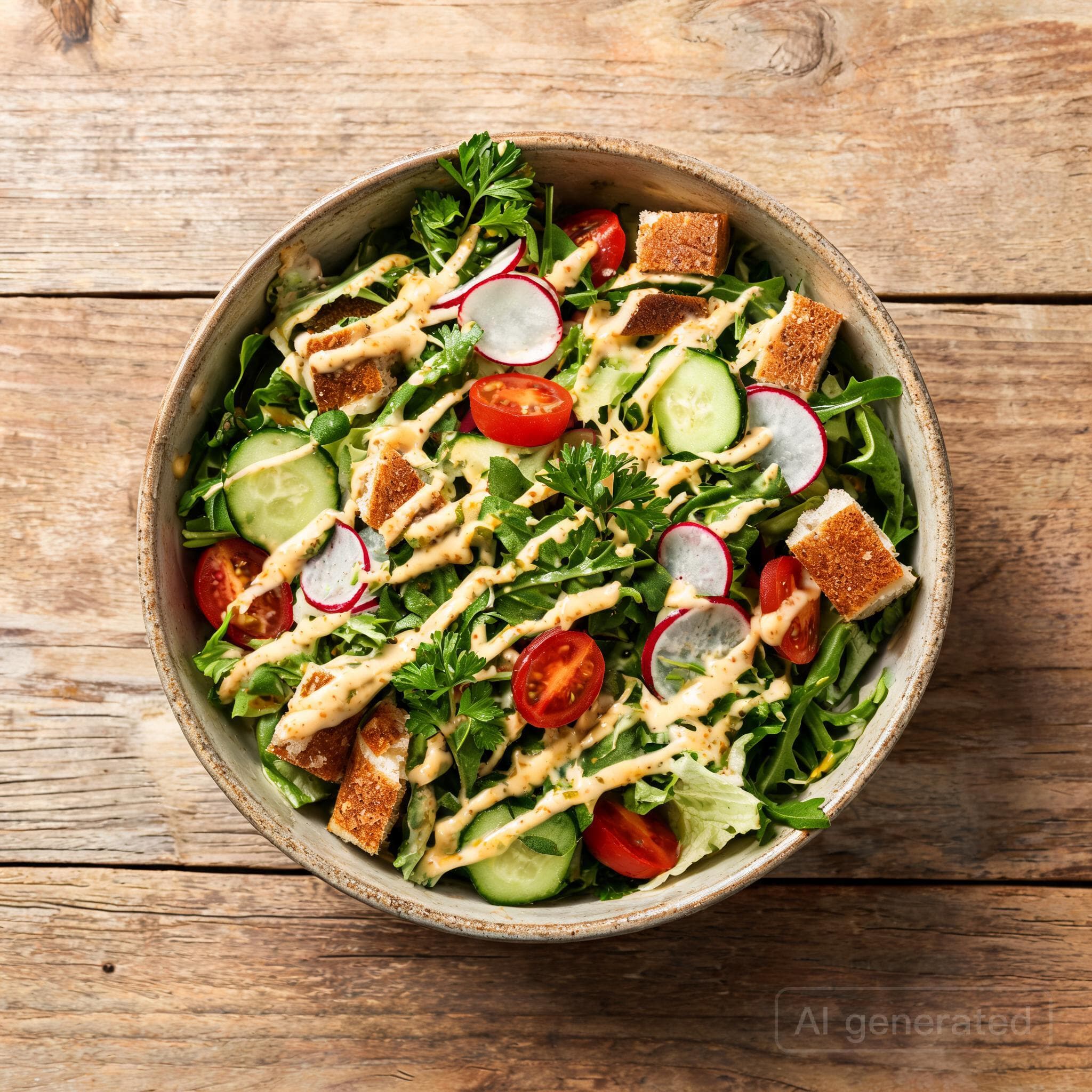 Bayerischer Brezensalat mit Senf-Dressing
