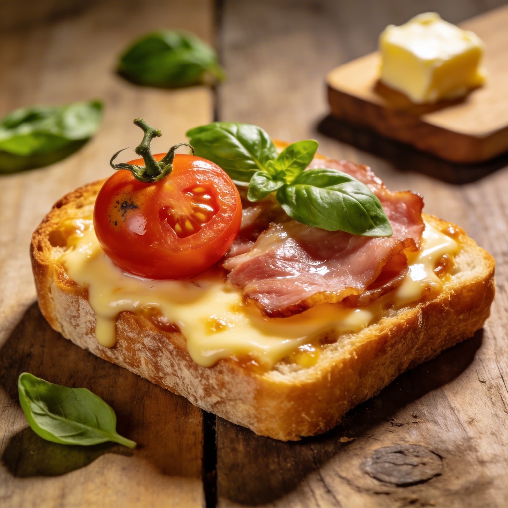 Herzhaftes Schinken-Käse-Brot