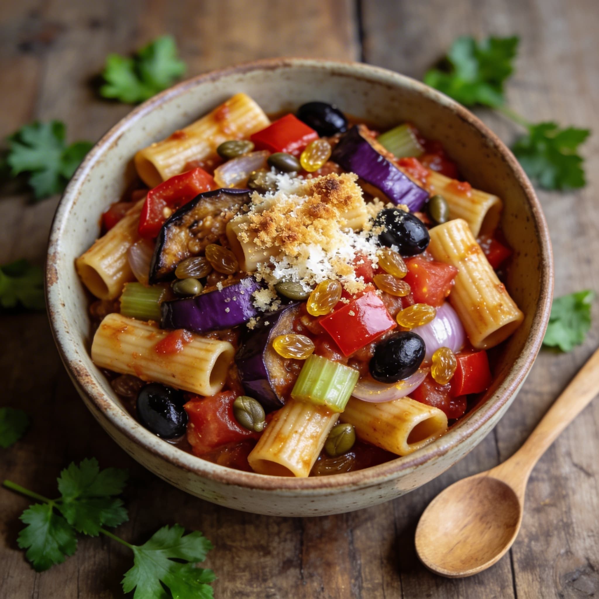 Sizilianische Caponata-Rigatoni