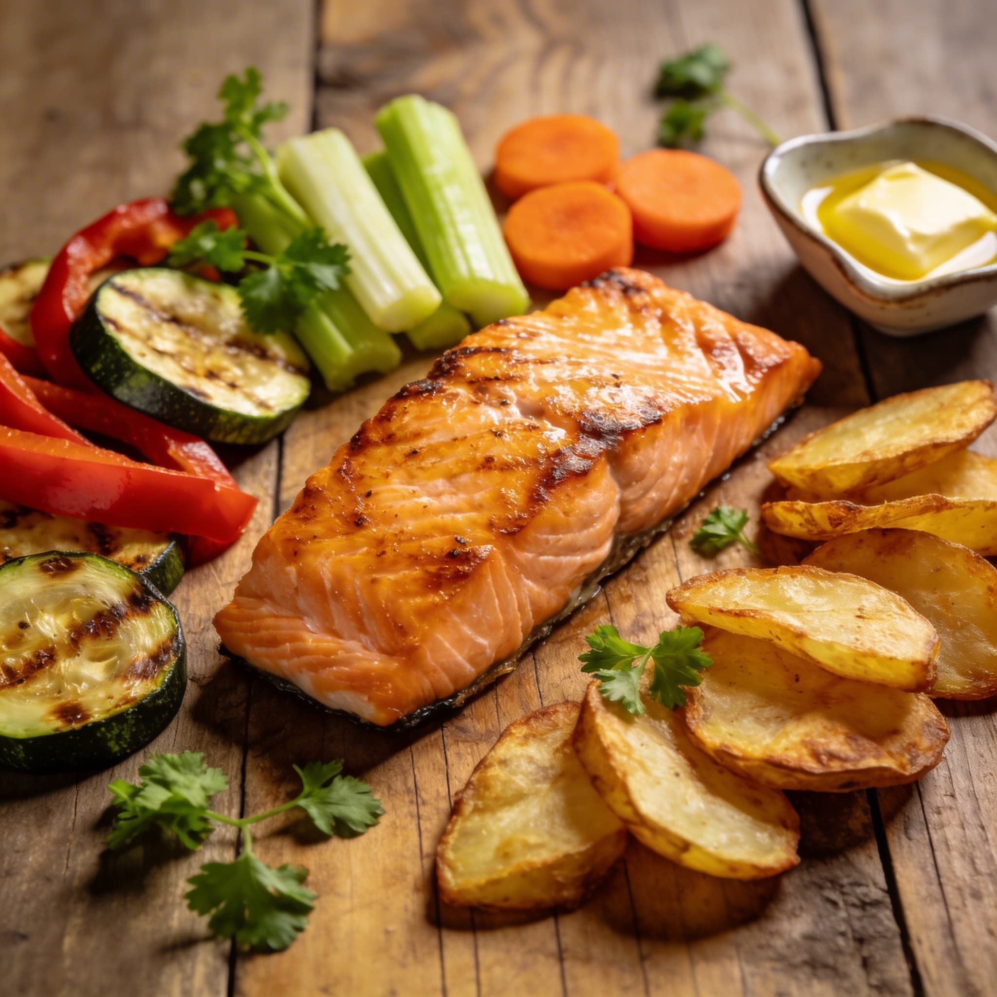 Lachs mit Ofenkartoffeln