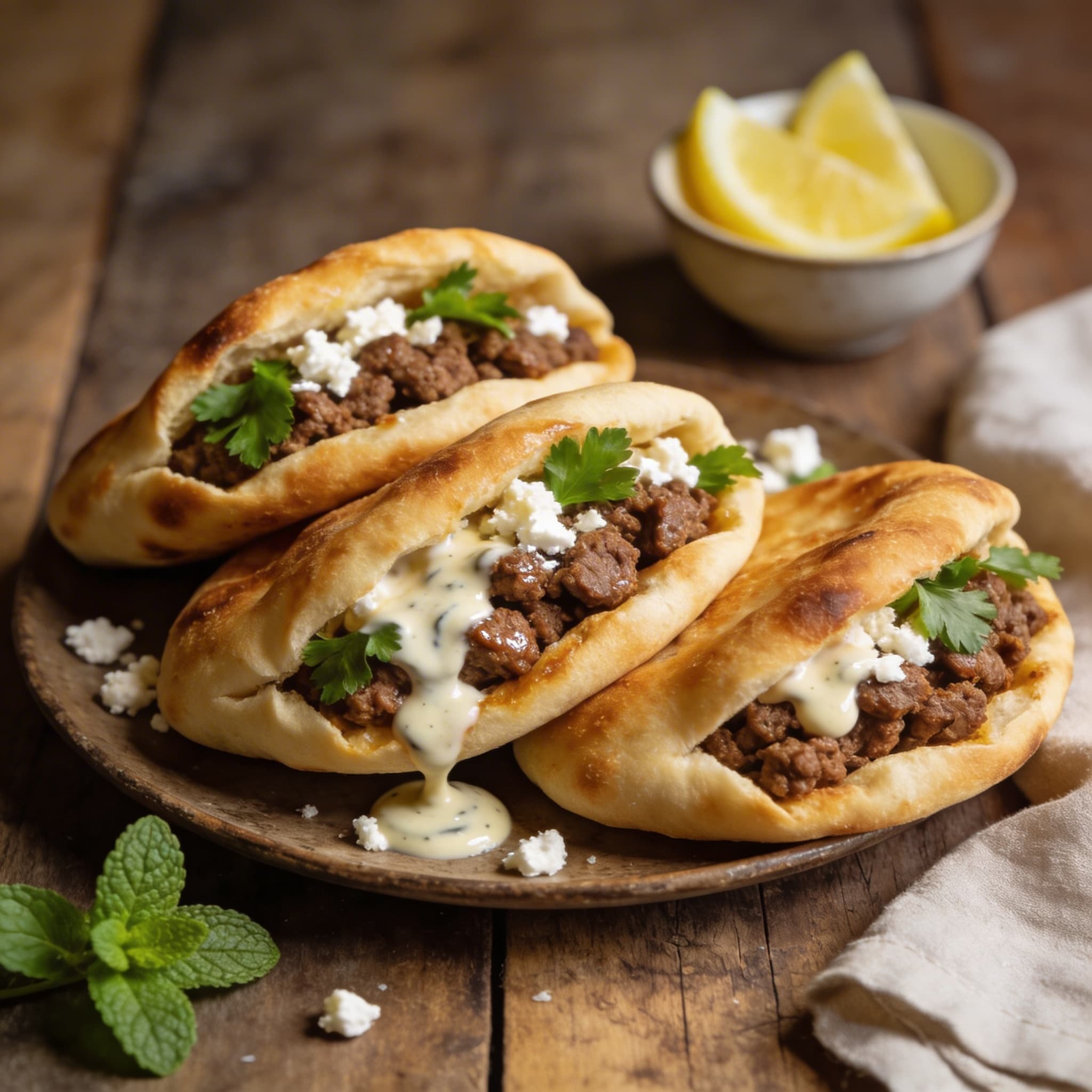 Würzig gefüllte Pita-Taschen
