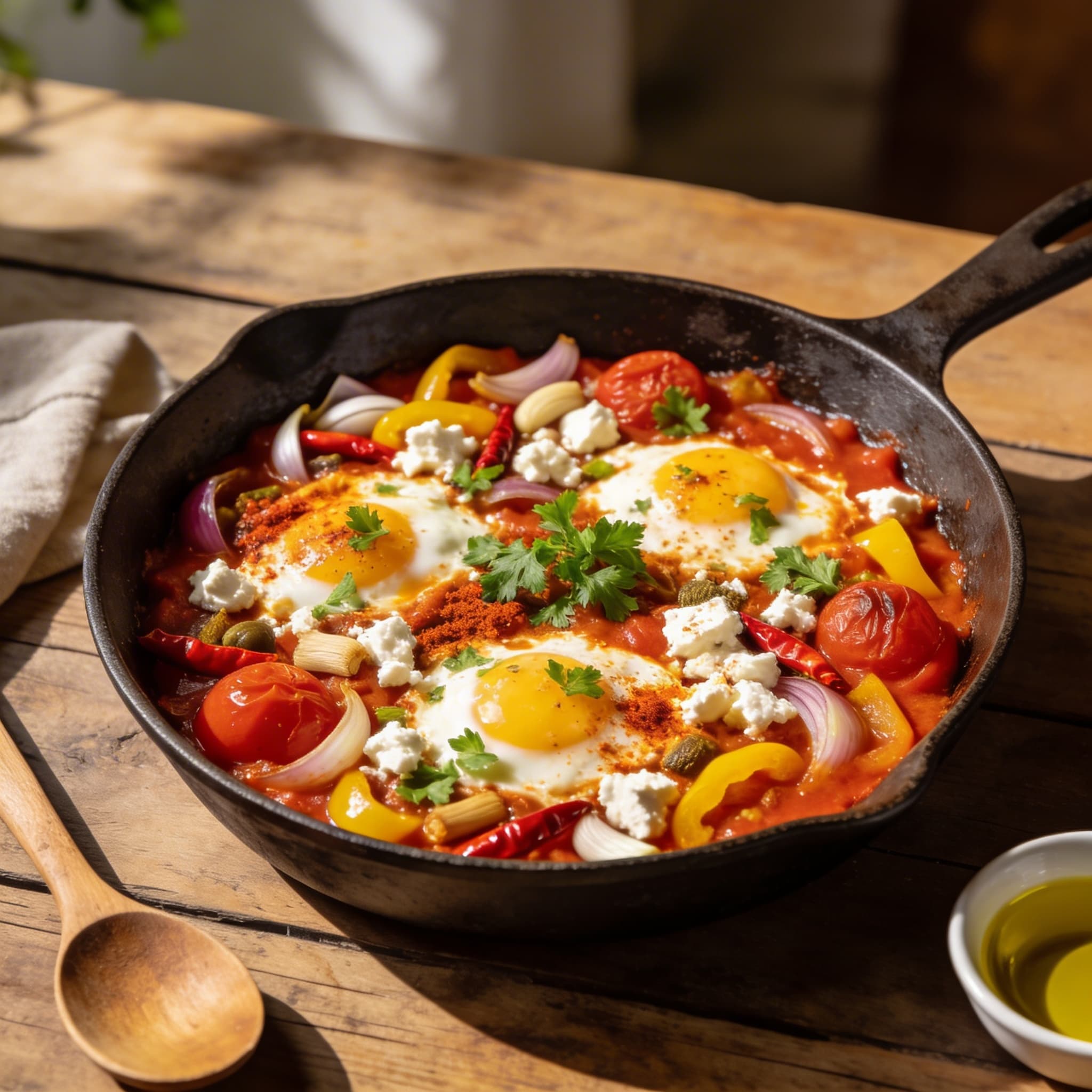 Herzhafte Shakshuka mit Feta