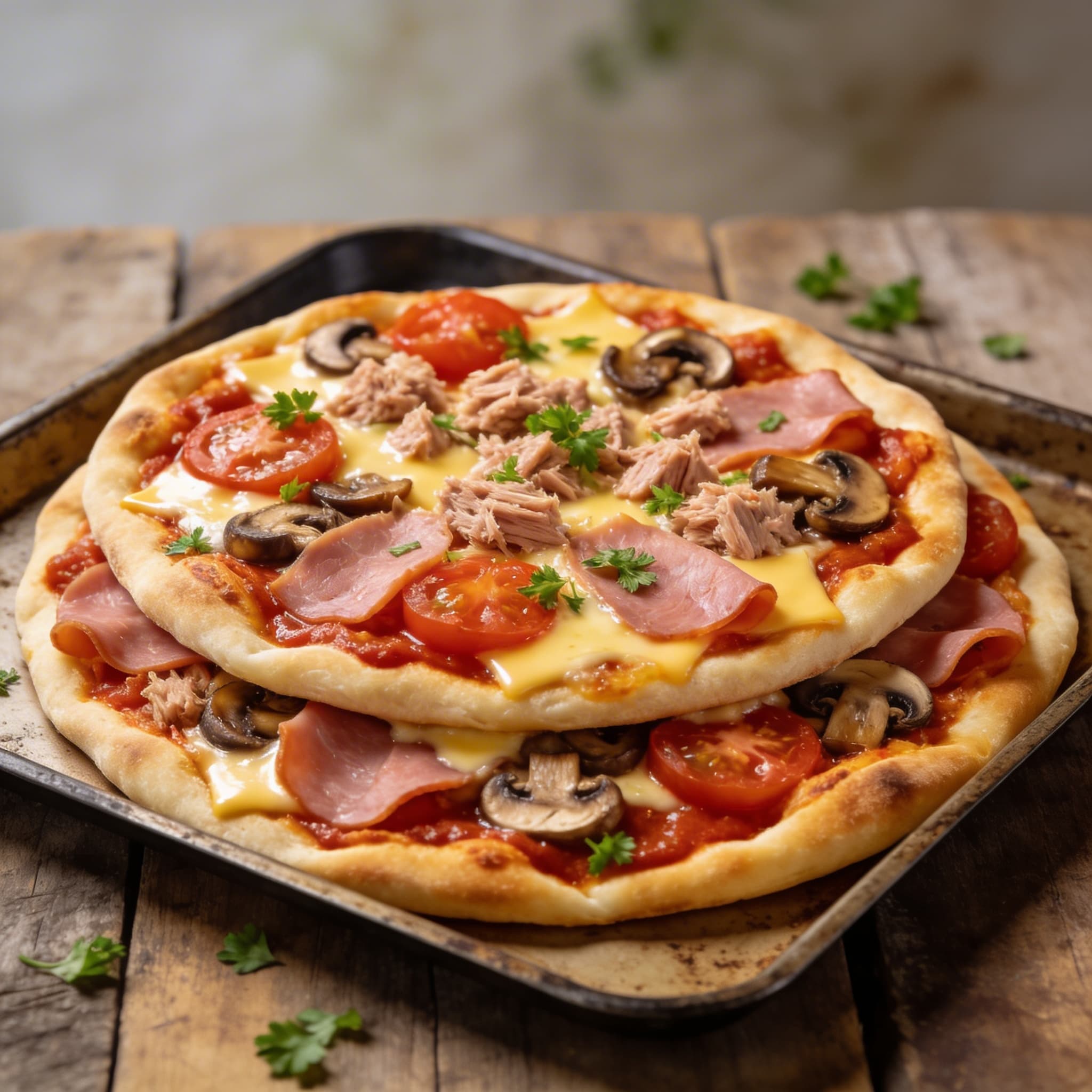 Herzhafte Ofen-Pfannkuchen-Pizza