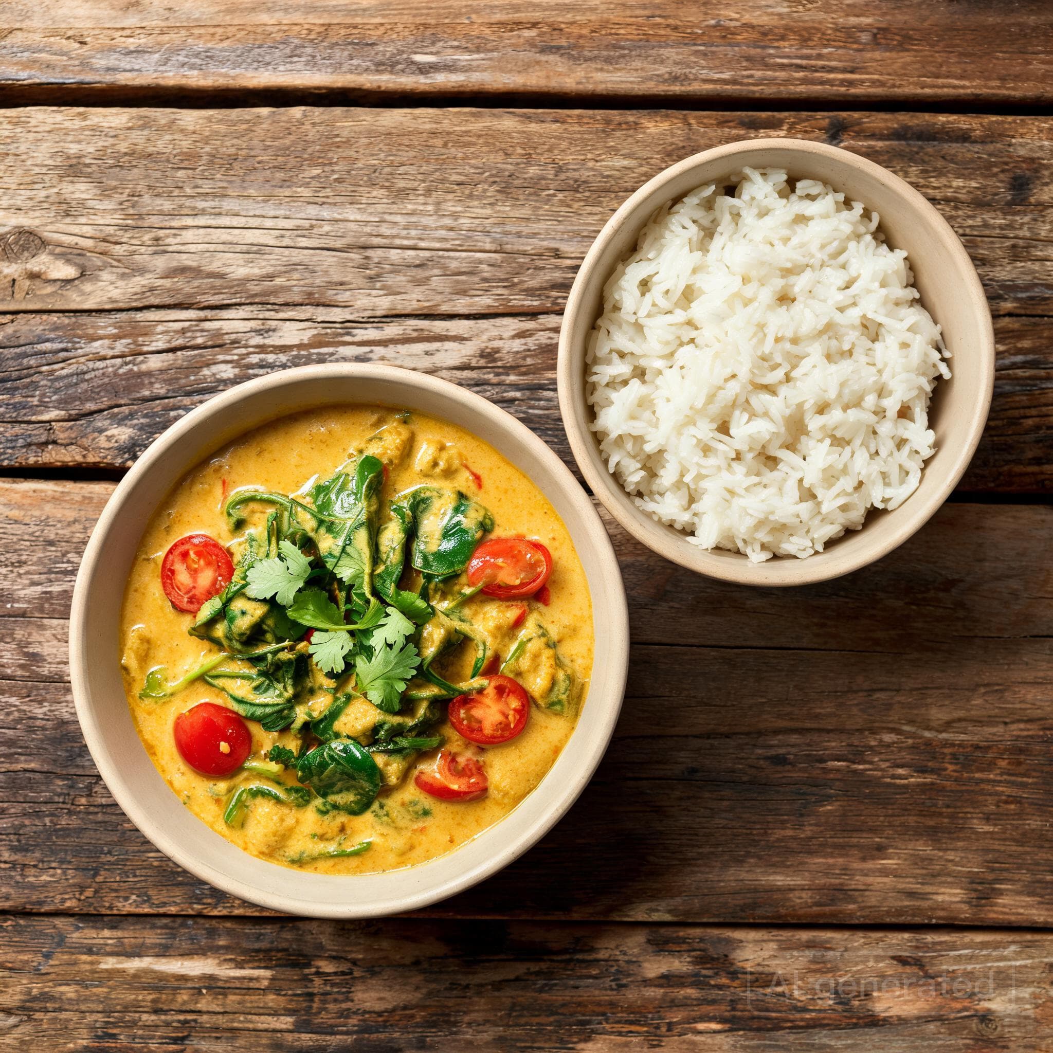 Schnelles Spinat-Tomaten-Curry