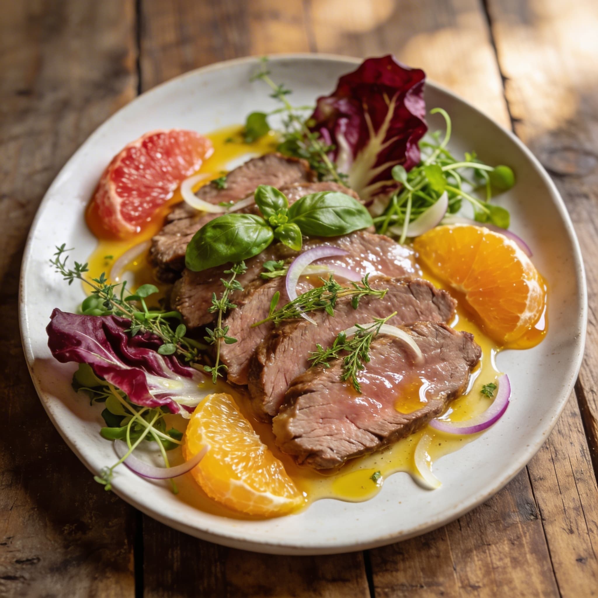 Pochiertes Kalbsfilet mit Vinaigrette