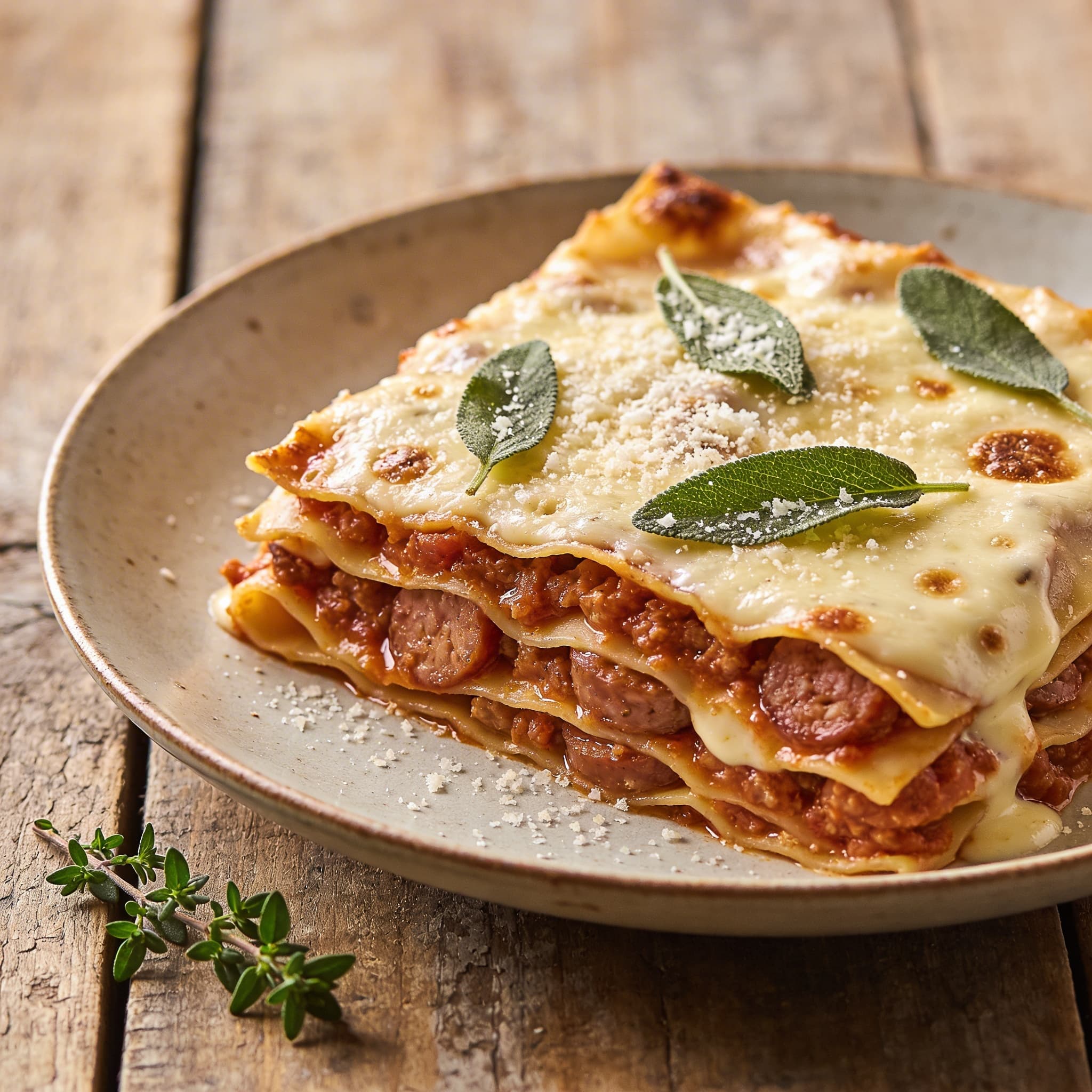 Würzige Salsiccia-Salbei-Lasagne