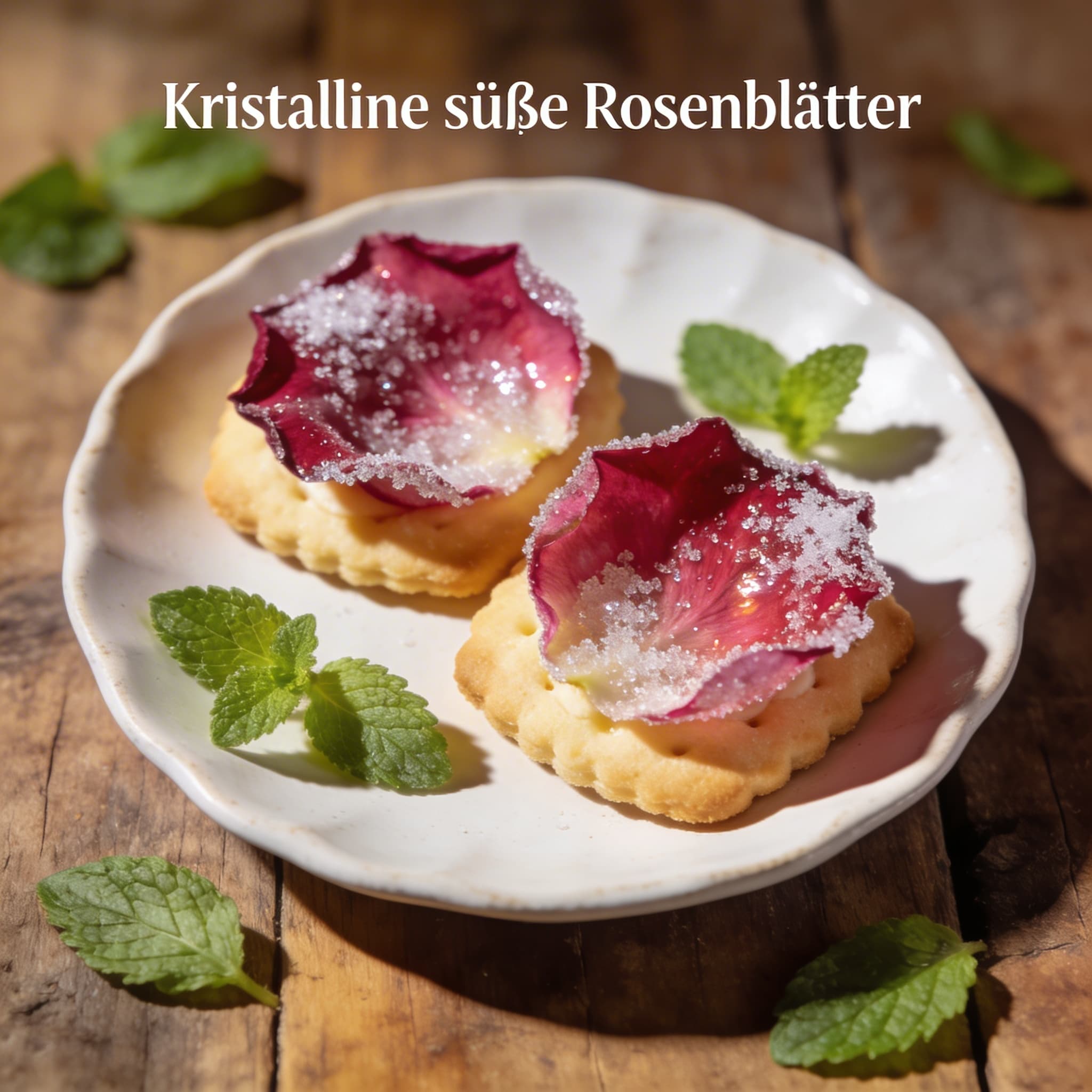 Kristalline süße Rosenblätter