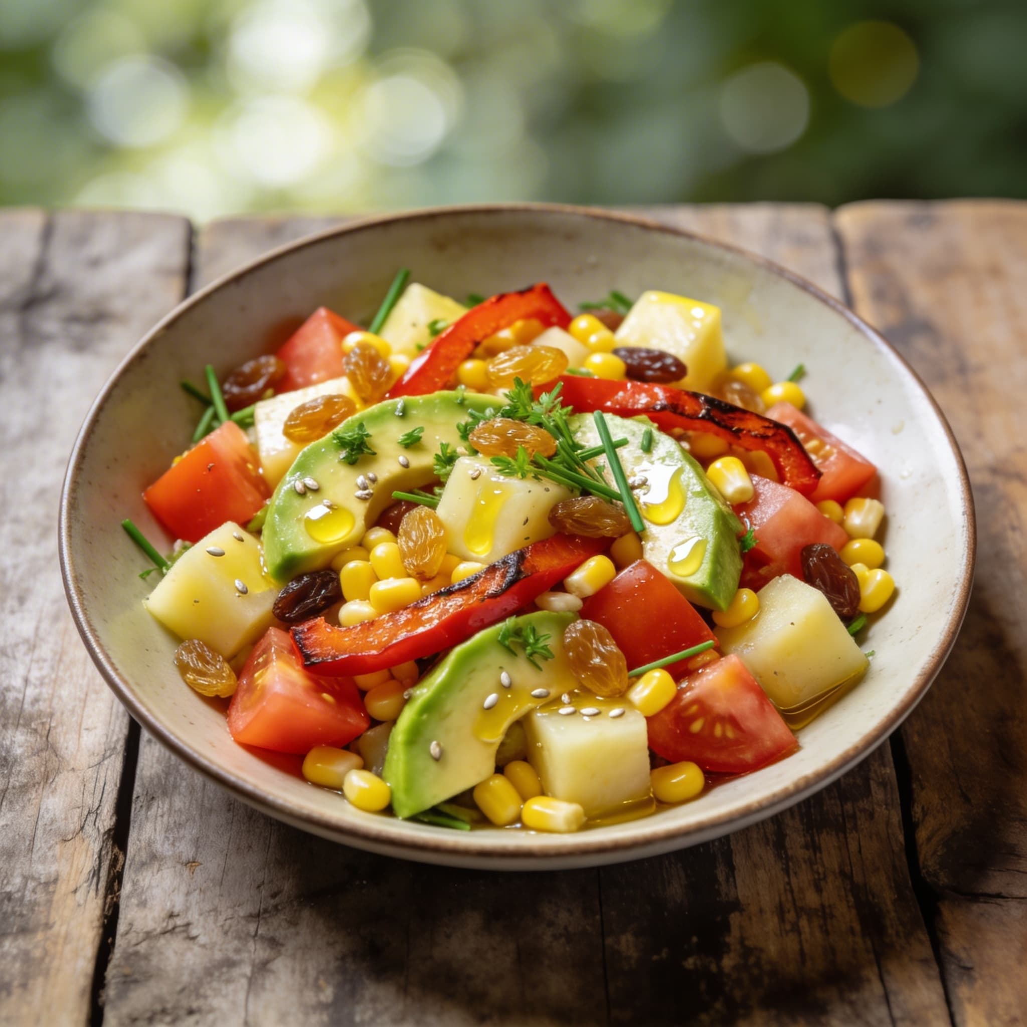 Bunter Gemüsesalat mit Mais