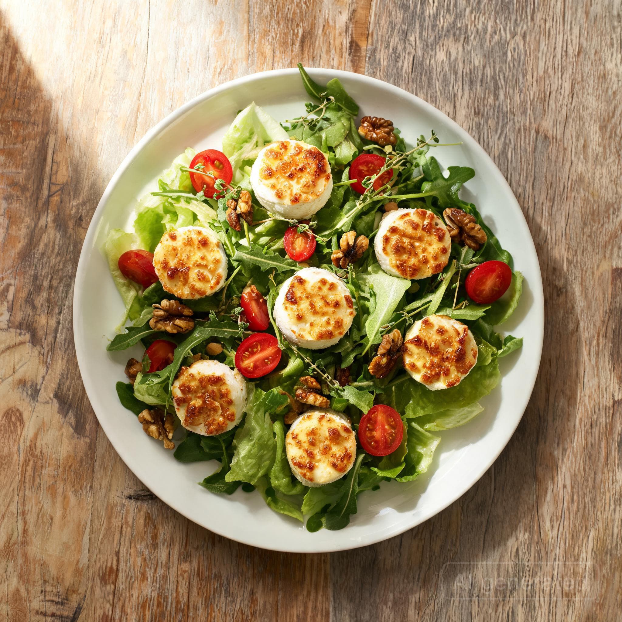 Bunter Salat mit Honig-Ziegenkäse