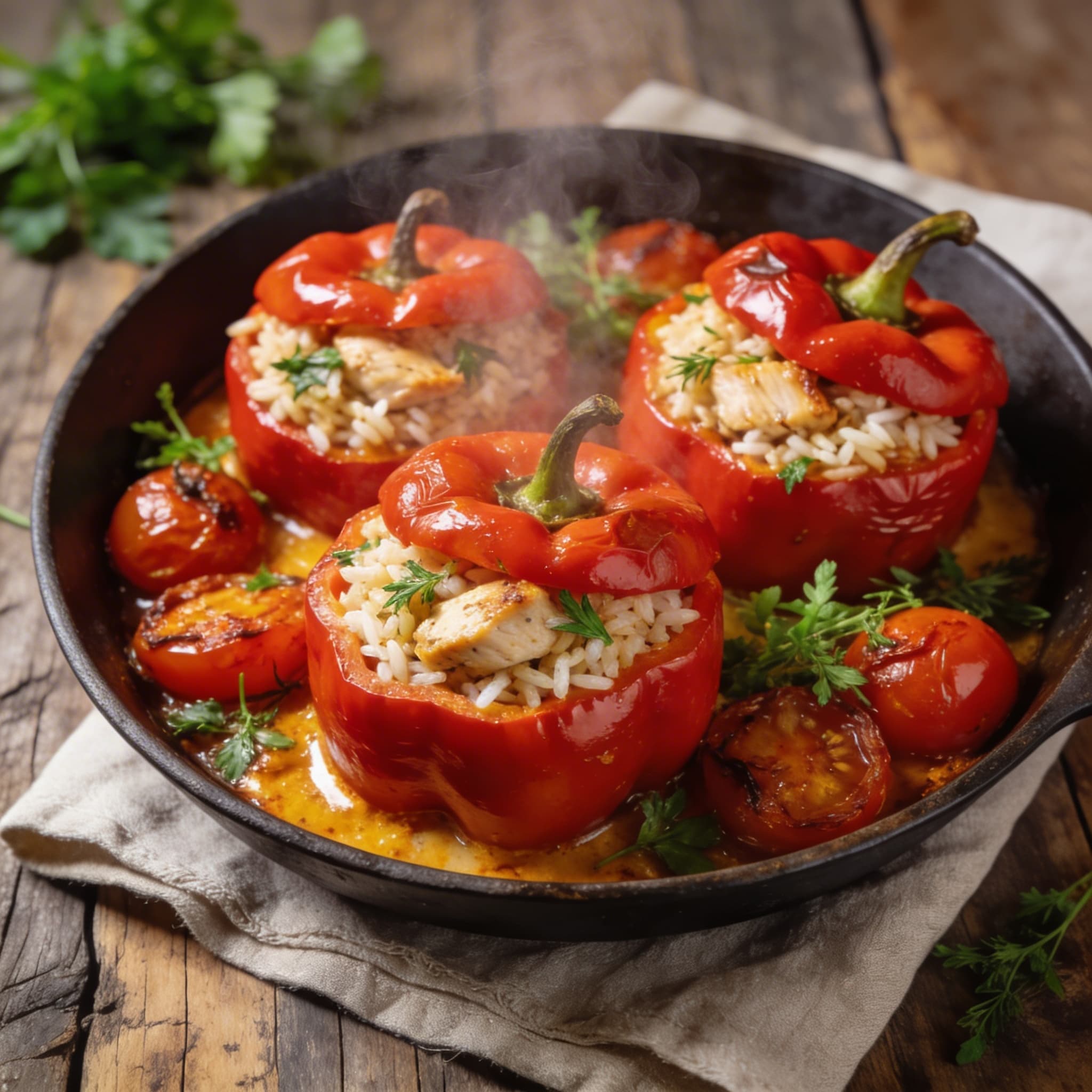 Gefüllte Paprika mit Reis