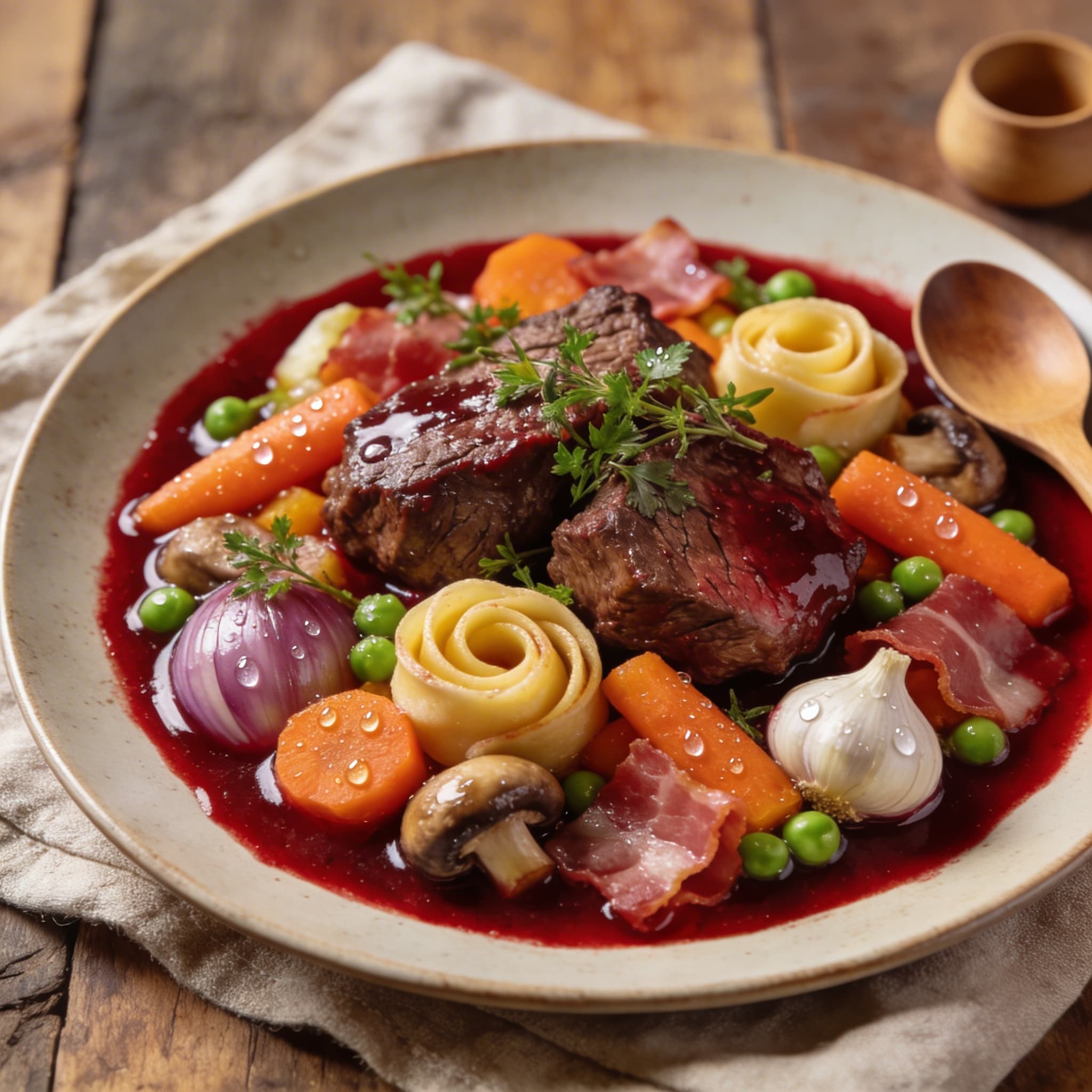 Geschmorter Rinderbraten in Rotwein