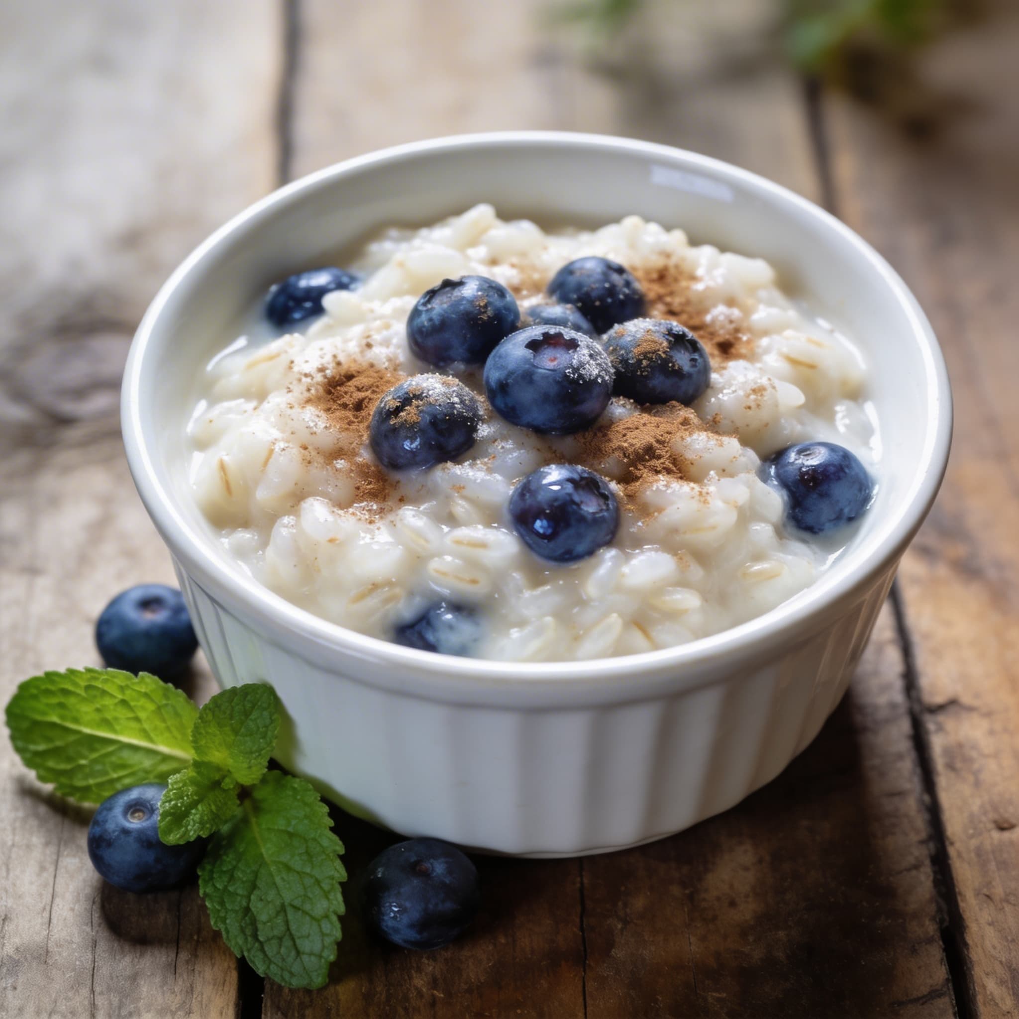 Klassischer Milchreis mit Blaubeeren