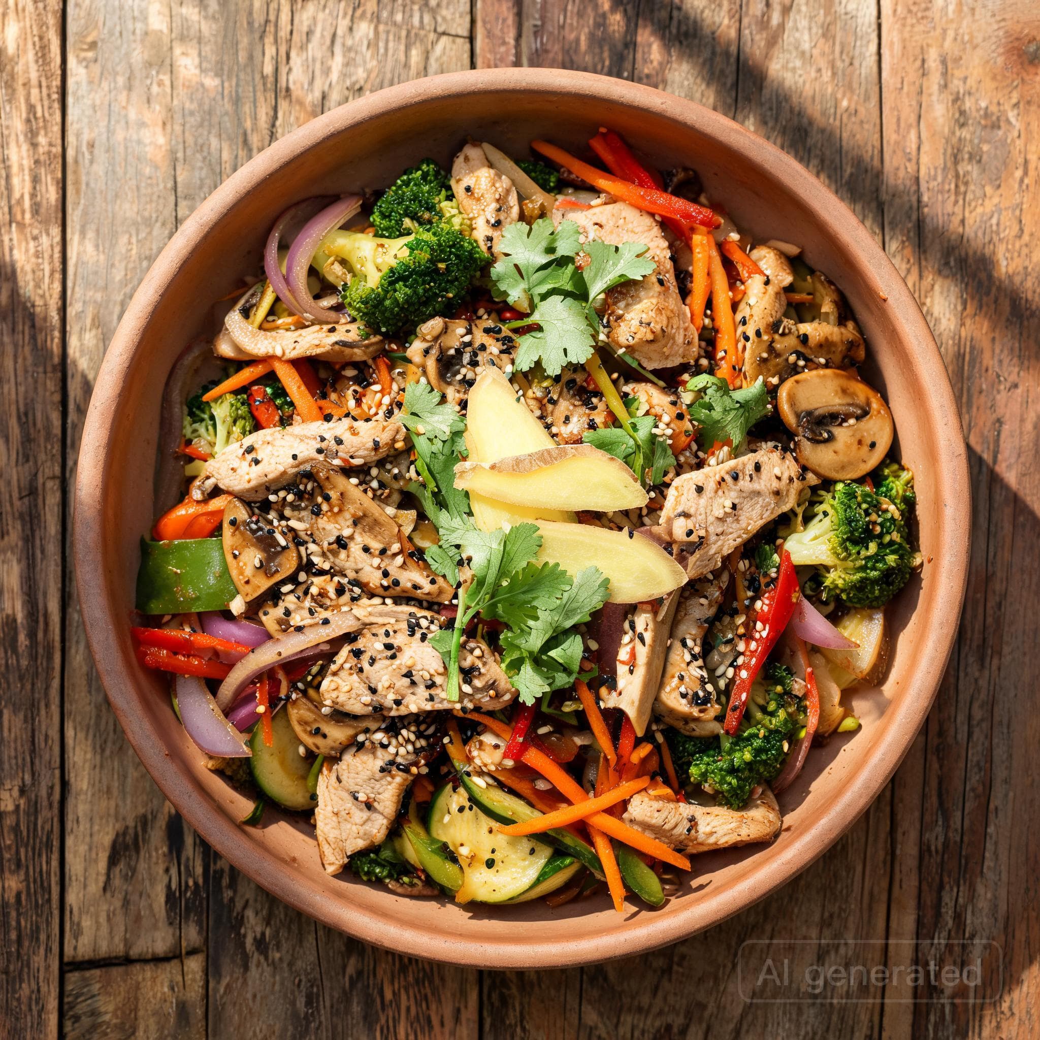 Buntes Wok-Gemüse mit Pute