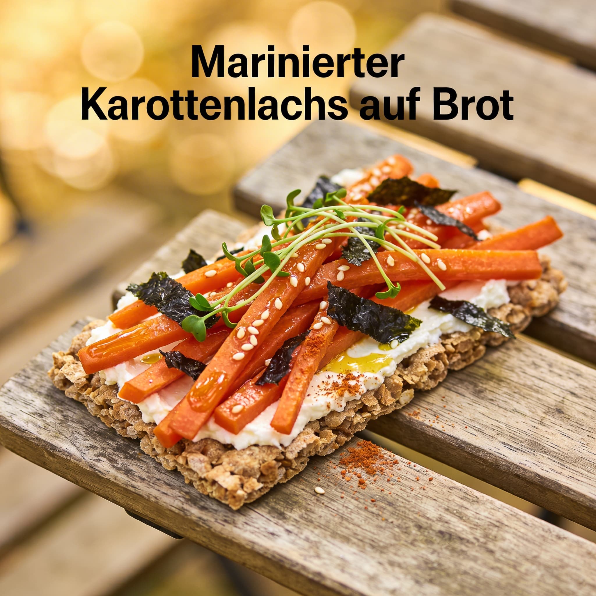 Marinierter Karottenlachs auf Brot