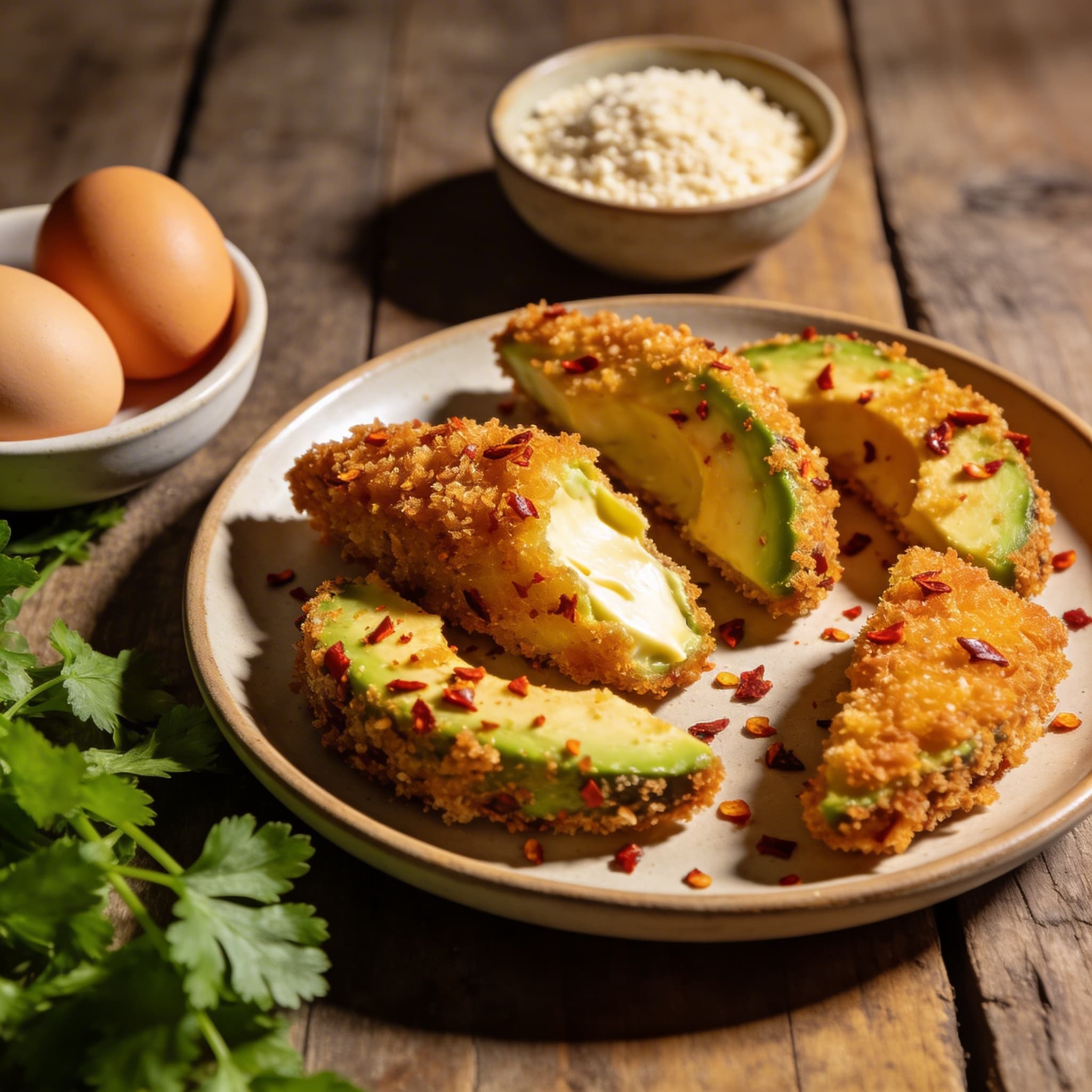 Knusprige Chili-Avocado-Wedges