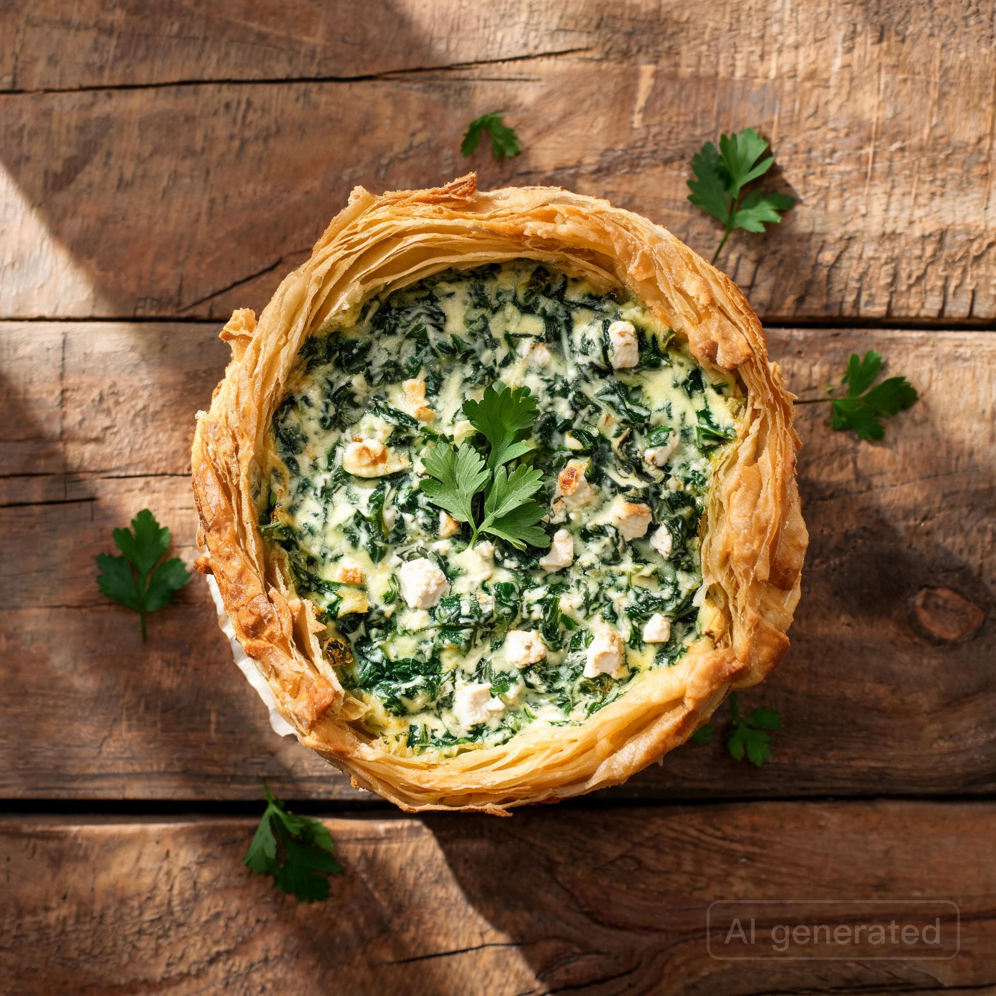 Knusprige Spinat-Feta-Quiche