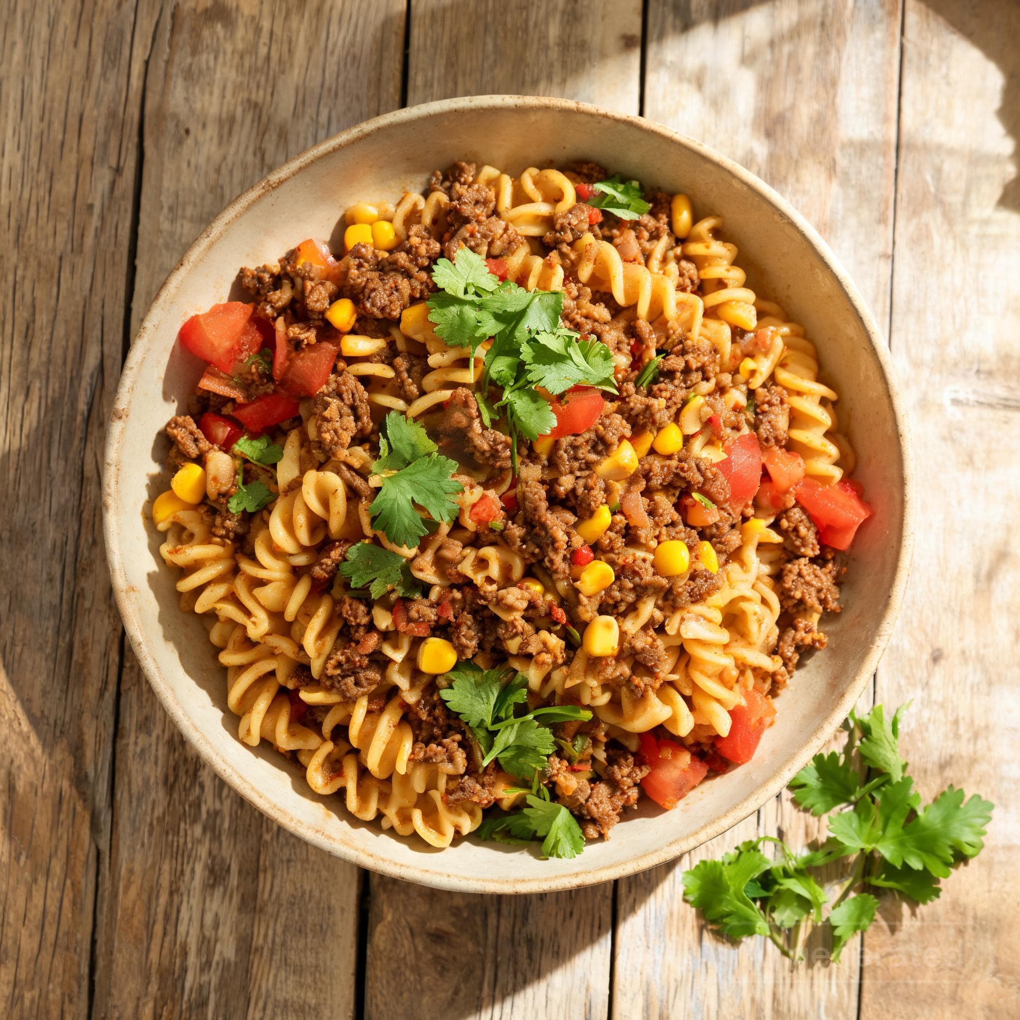 Würziger Taco-Nudelsalat