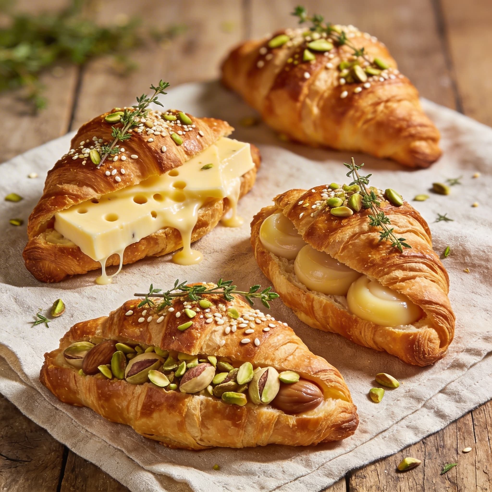 Herzhafte und süße Croissants