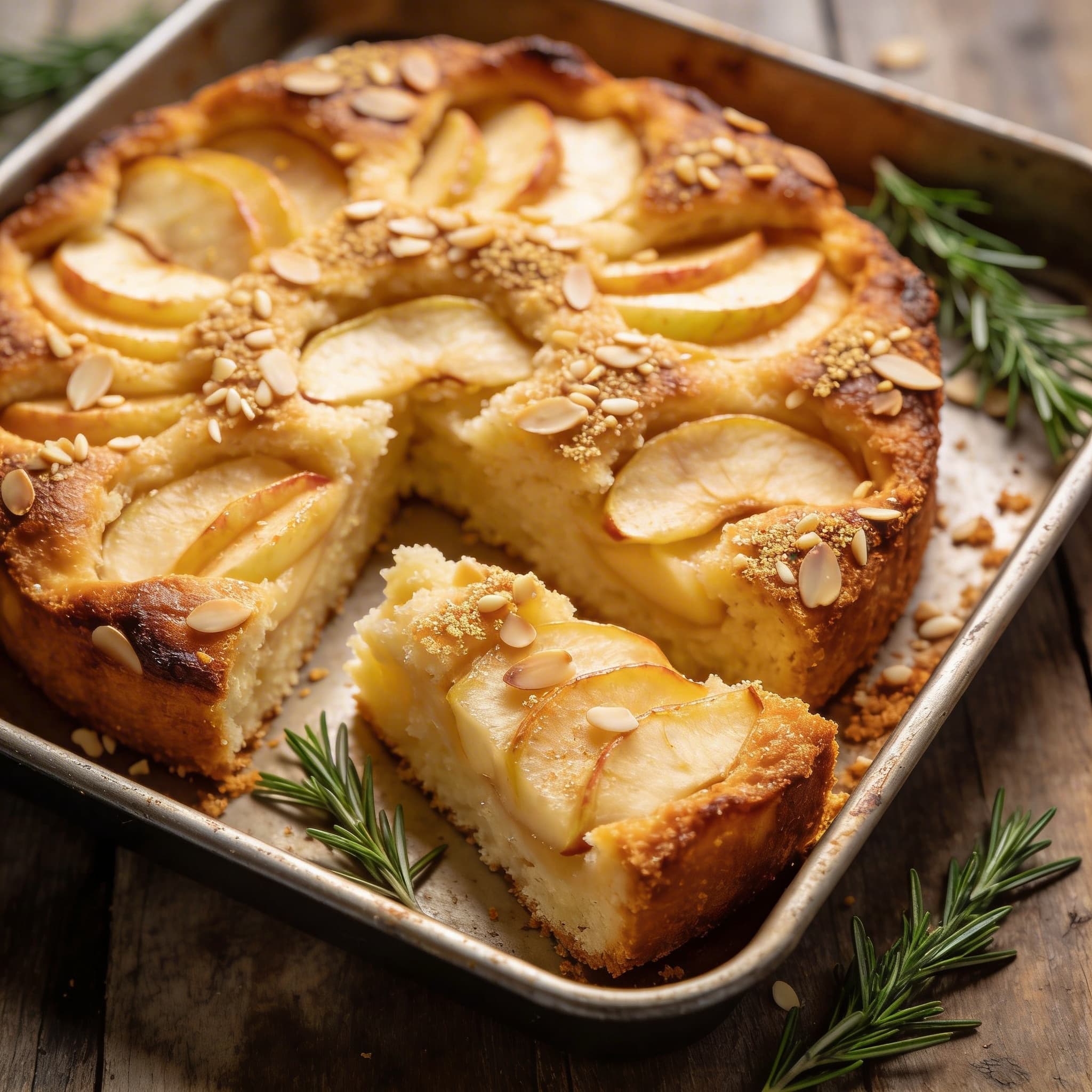 Fluffiger Apfelkuchen mit Mandeln