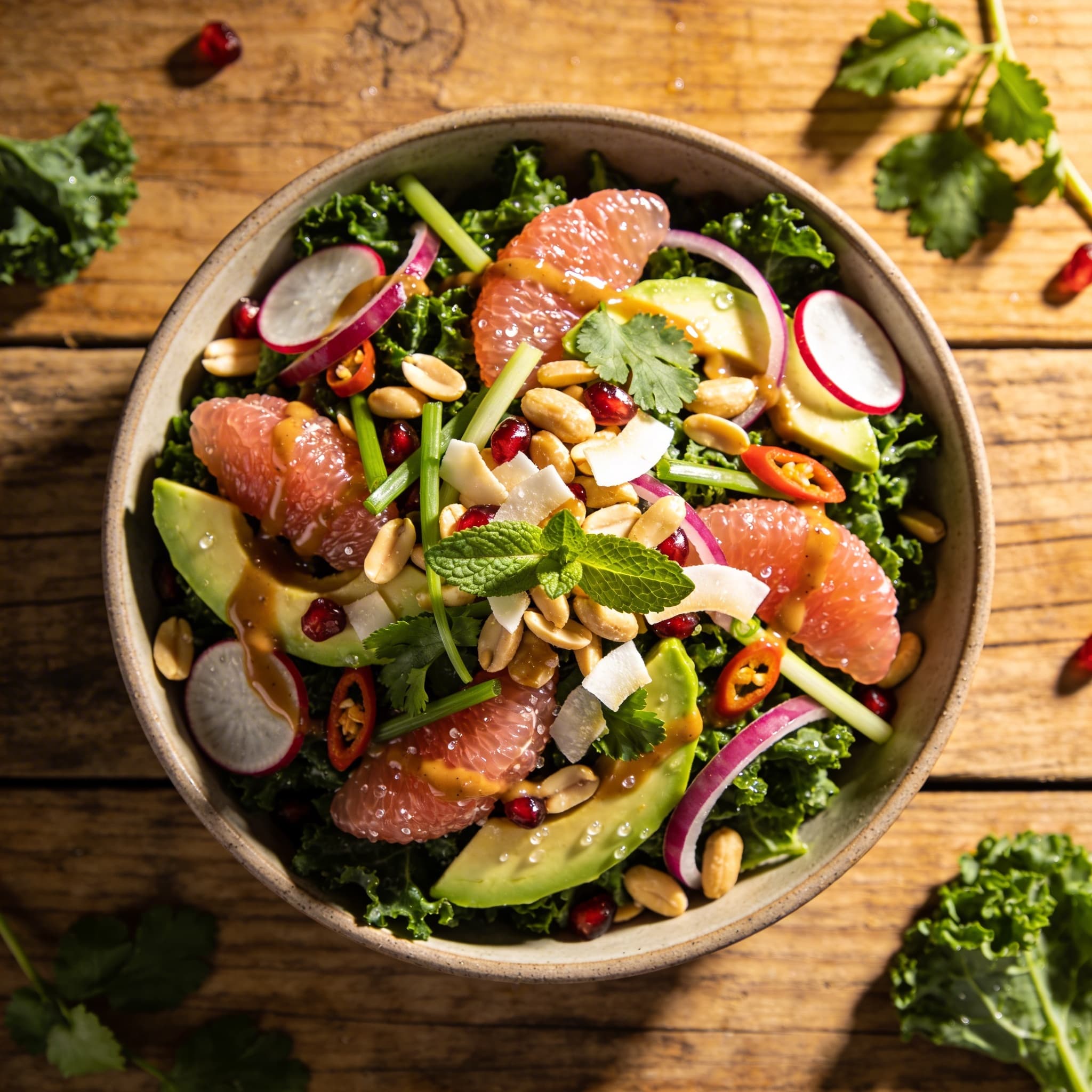 Exotischer Wintersalat mit Pomelo
