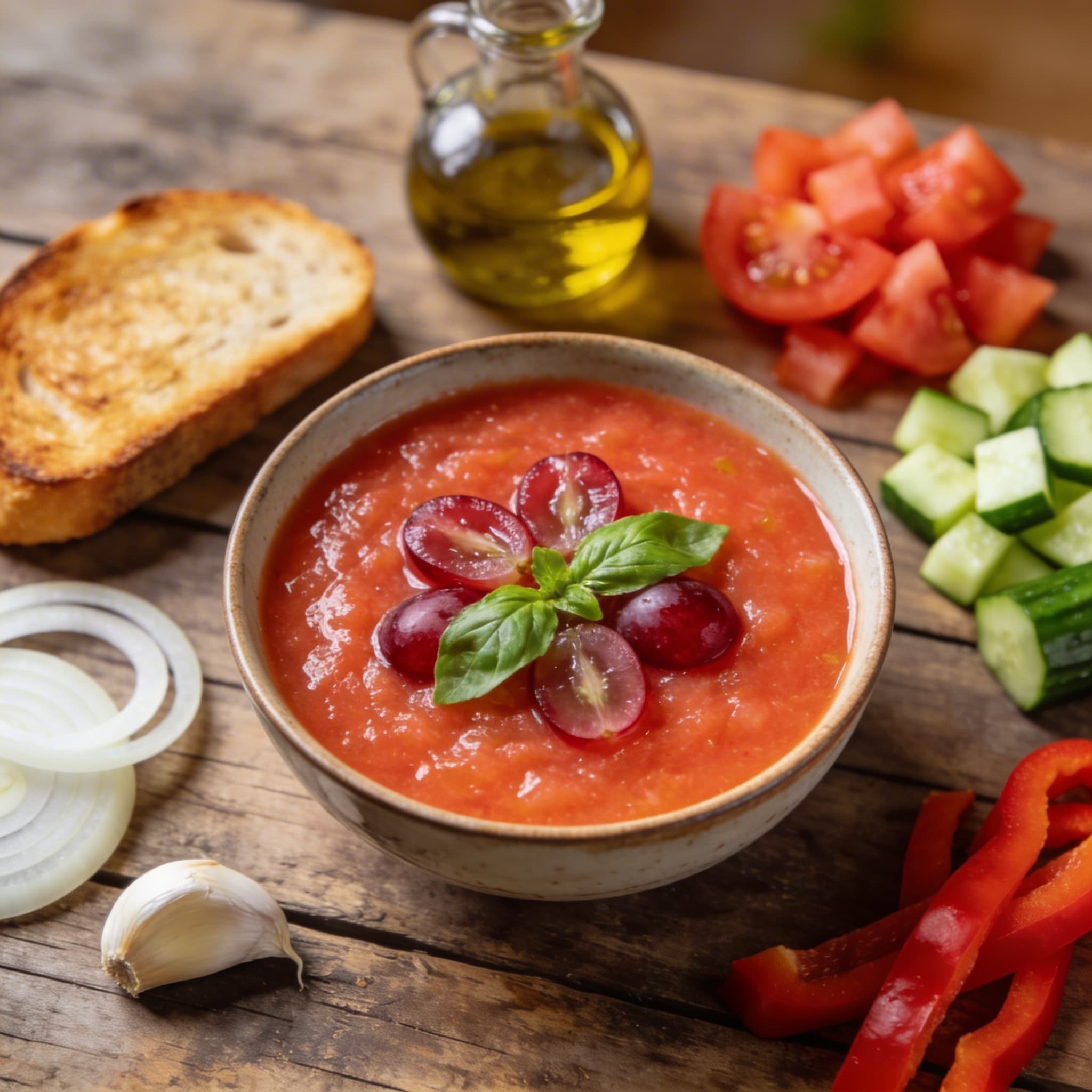 Erfrischende Gazpacho mit Weintrauben