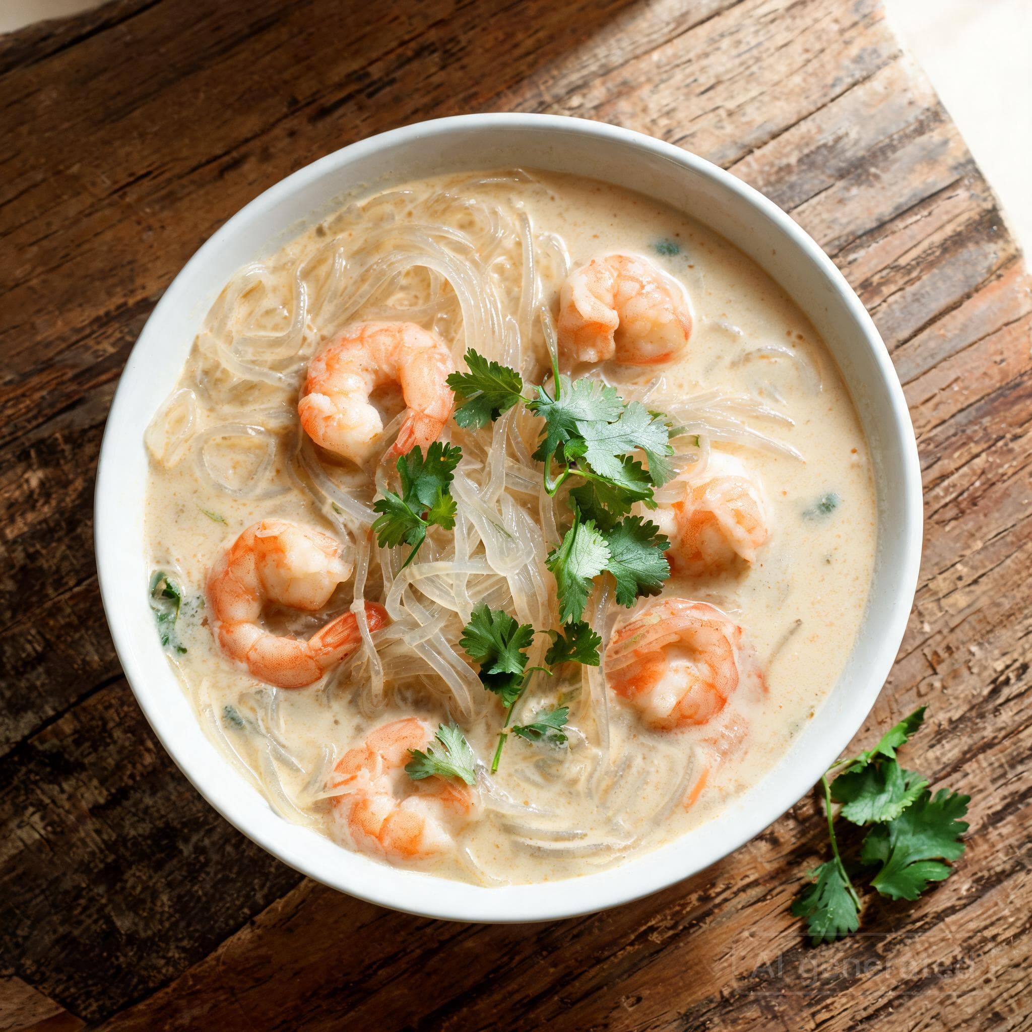 Würzige Thai-Garnelensuppe mit Kokos