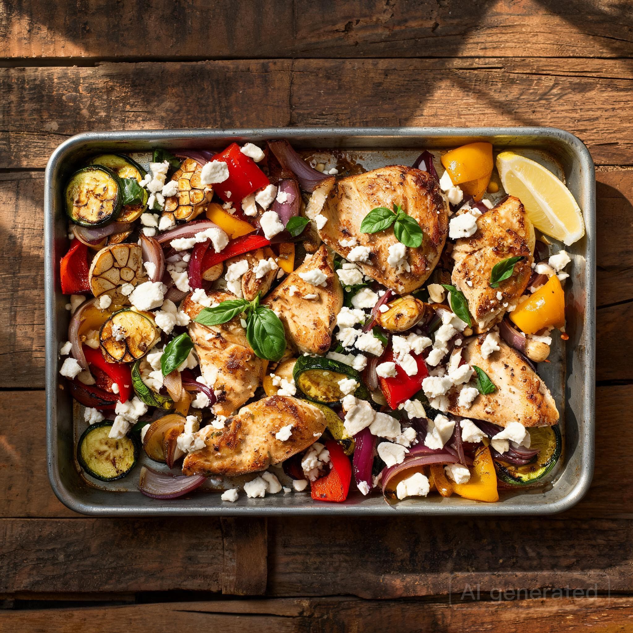 Mediterranes Hähnchen vom Blech