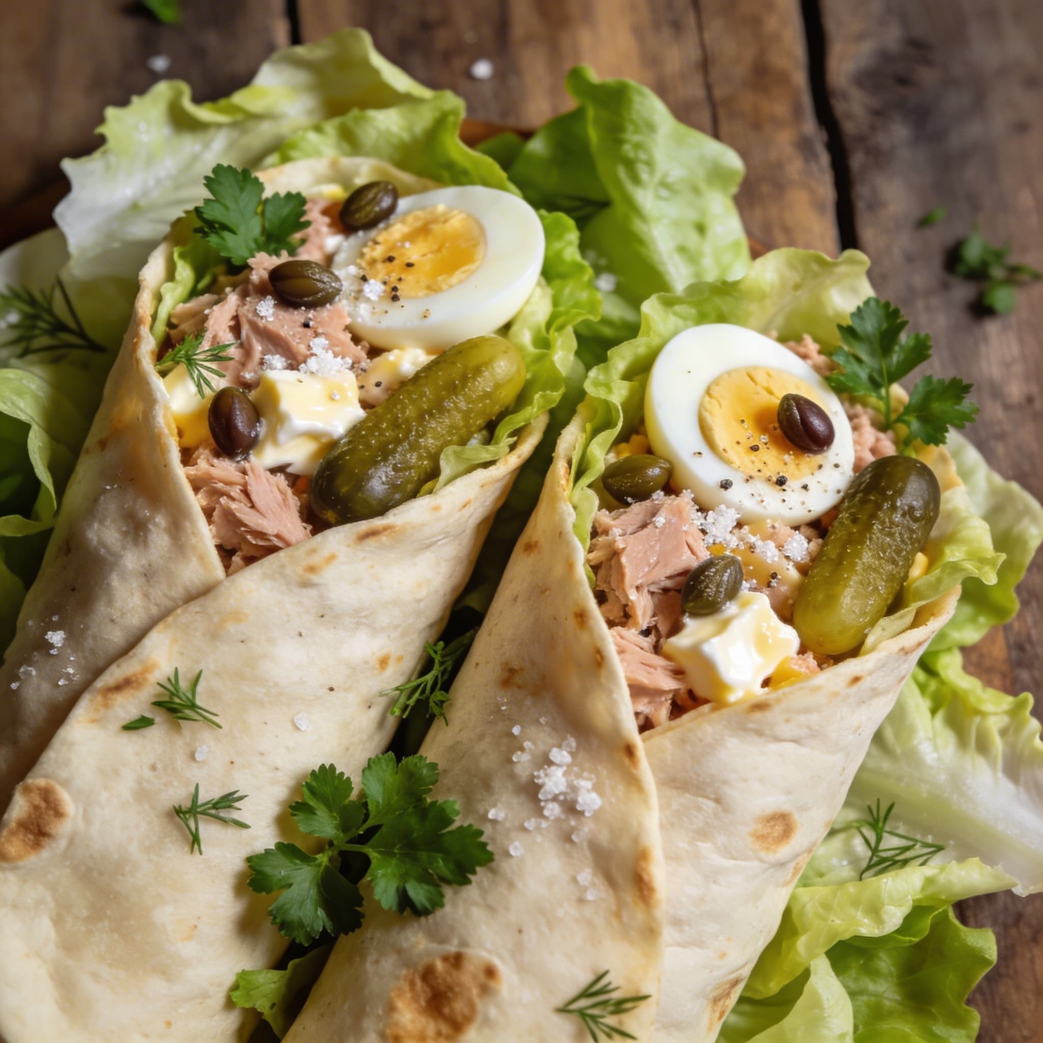 Thunfisch-Eiersalat Wraps