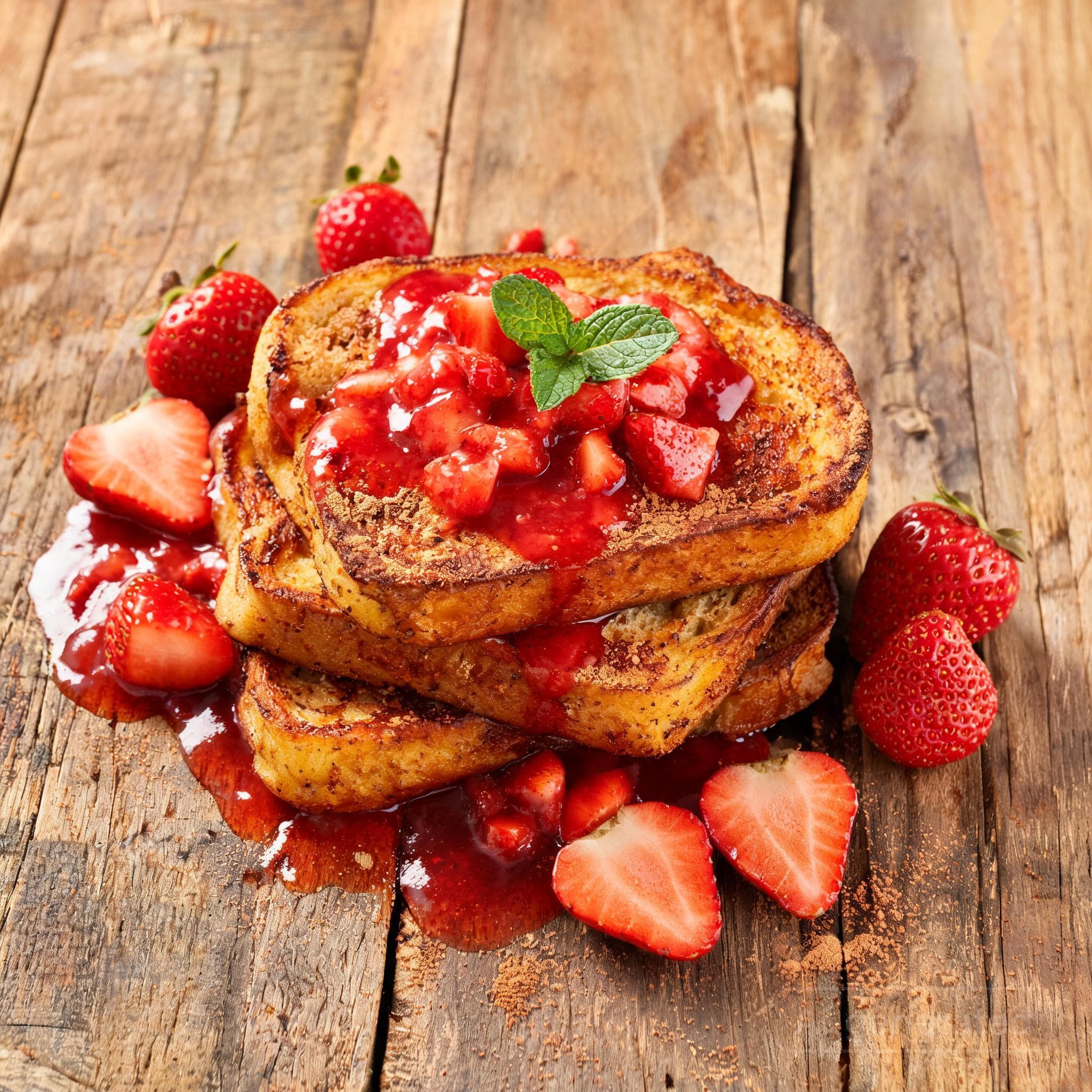 Süßer Erdbeer-French-Toast