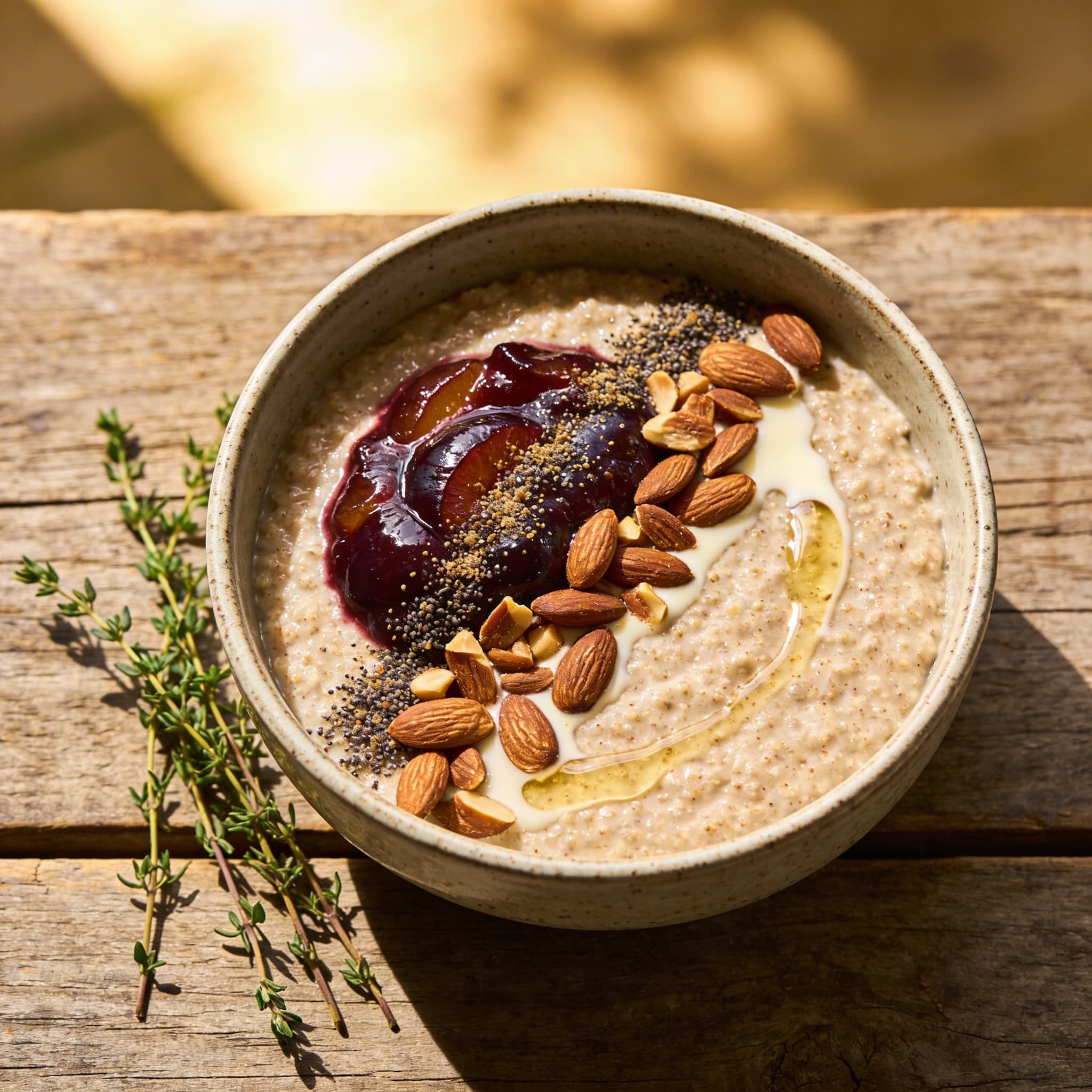 Amaranth-Porridge mit Pflaume