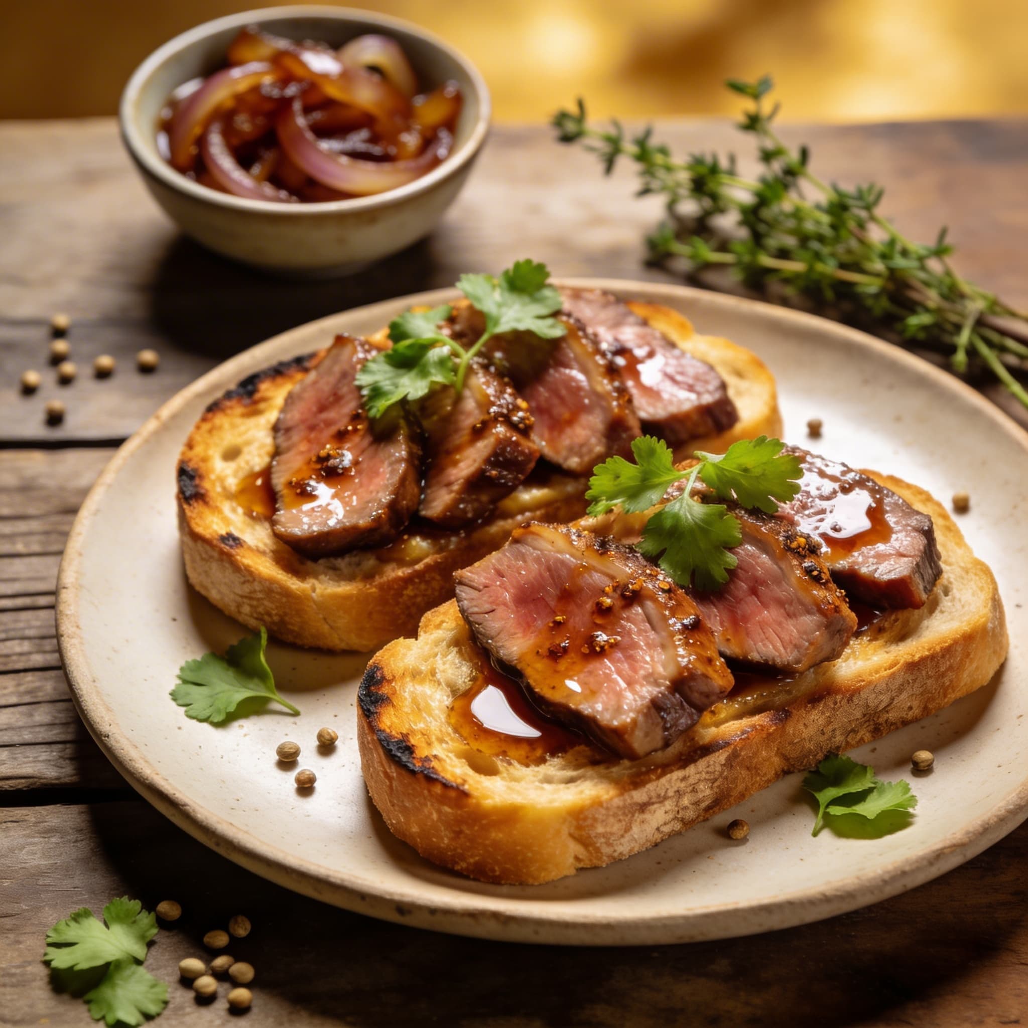 Entenbrust auf Toasties