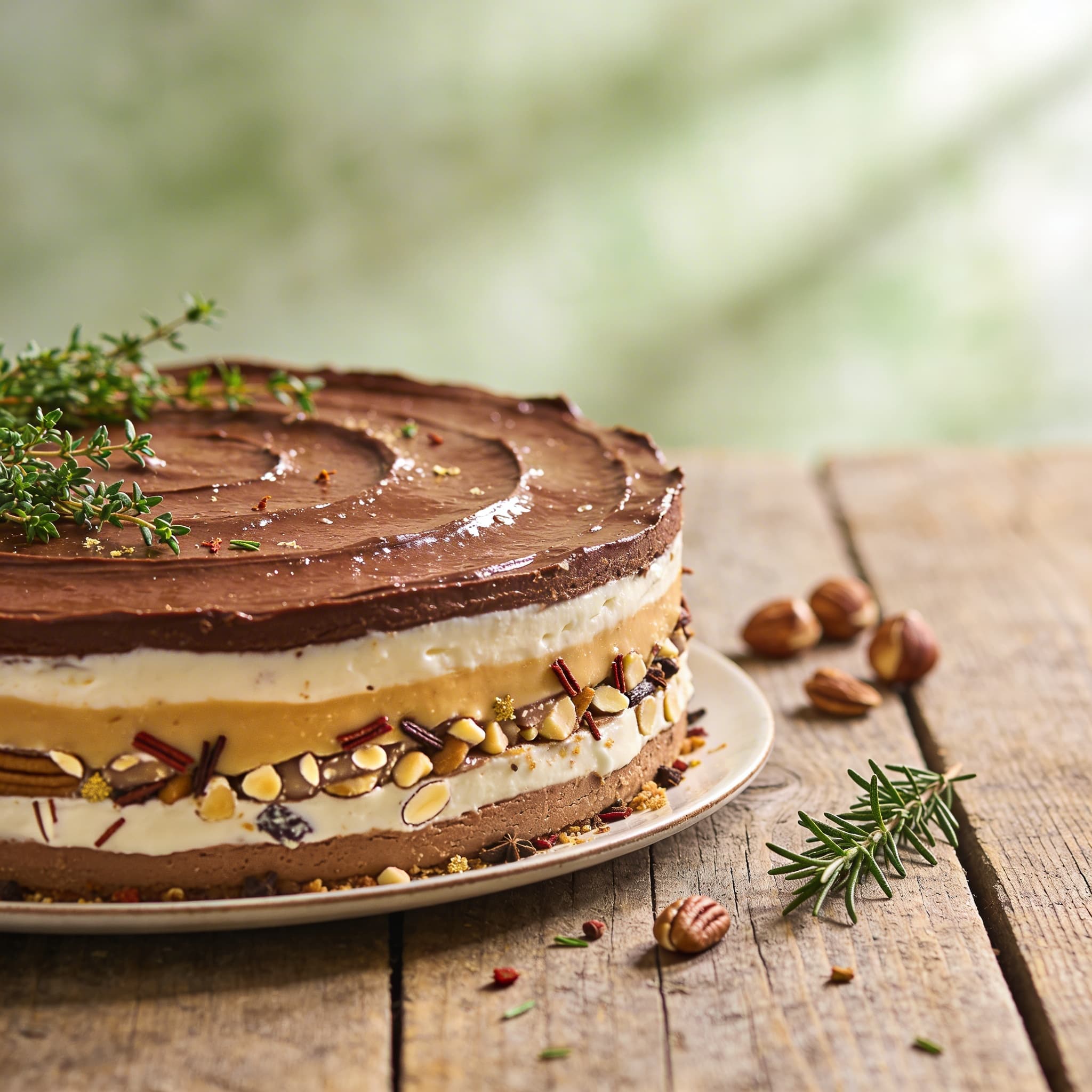 Edle Eierlikör-Nougat-Torte