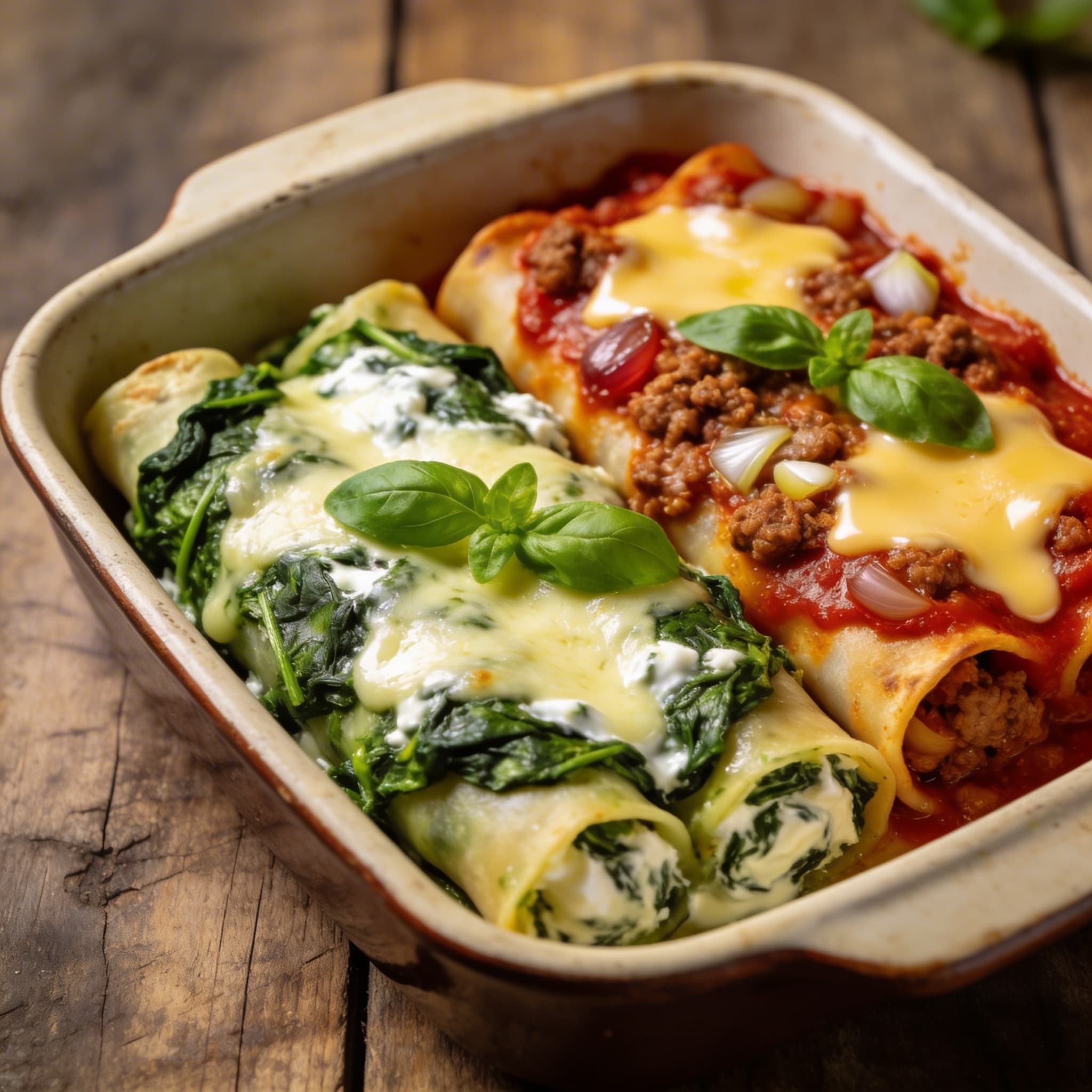 Cannelloni zweierlei Füllung