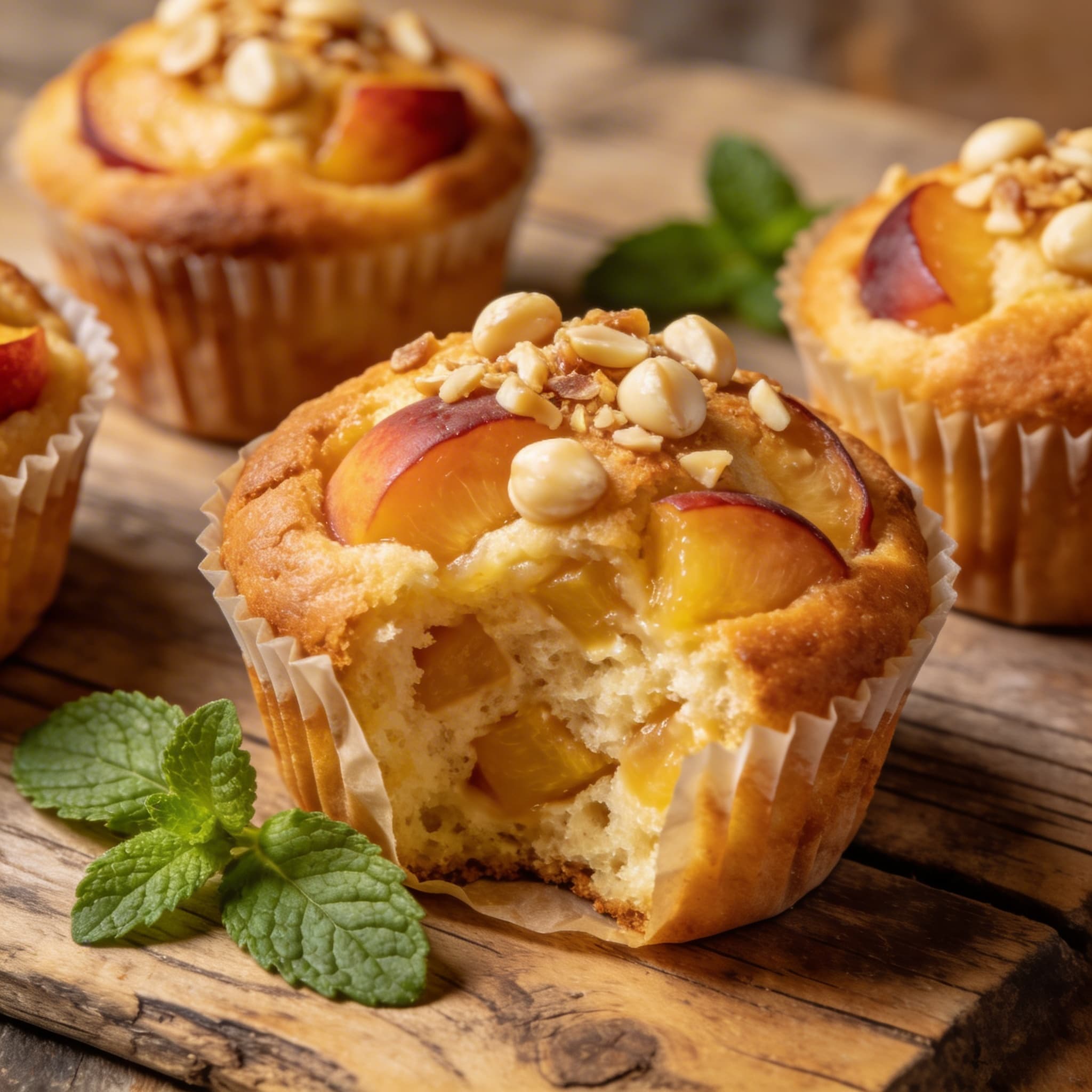 Saftige Macadamia-Nektarinen-Muffins