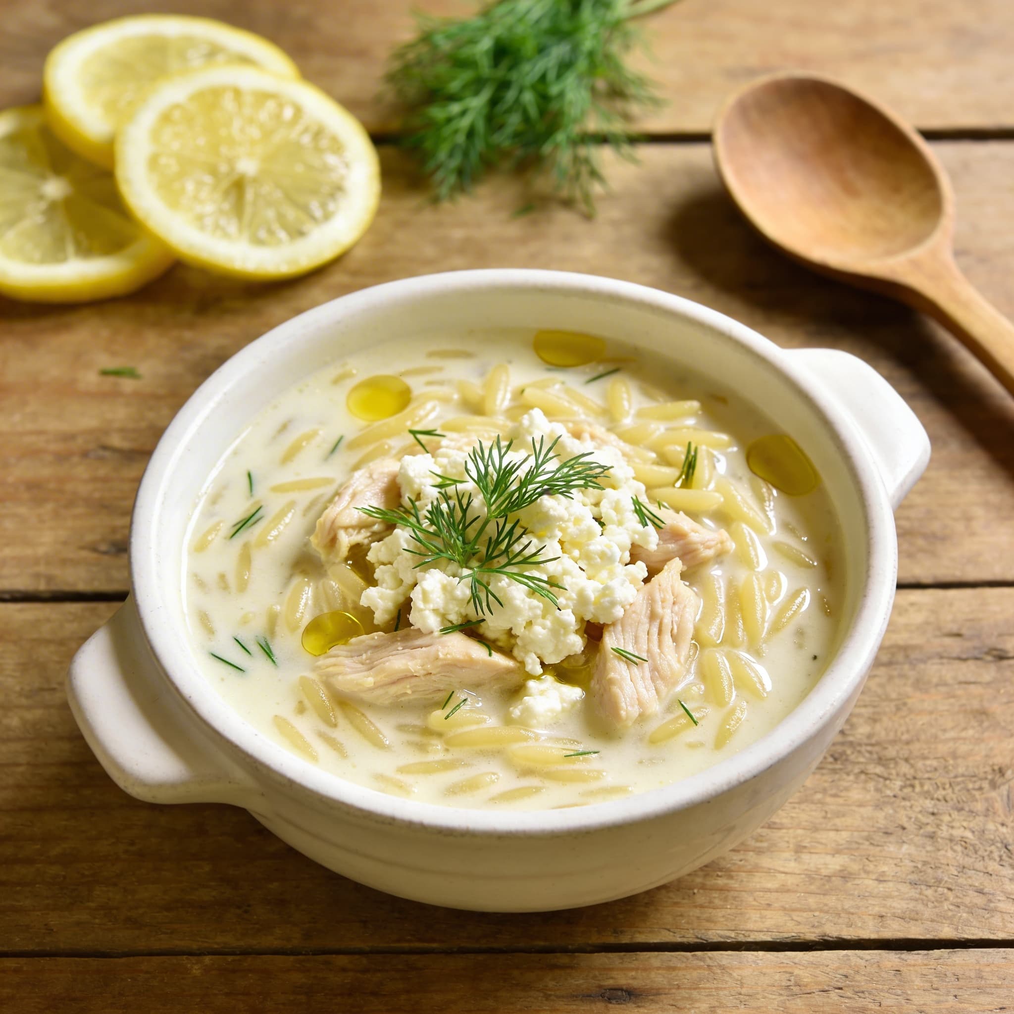 Griechische Zitronen-Suppe Avgolemono