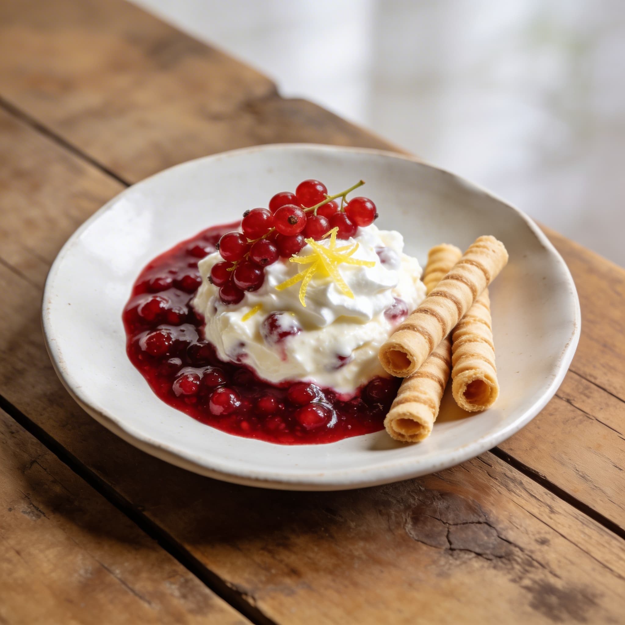Johannisbeer-Quark mit Grütze