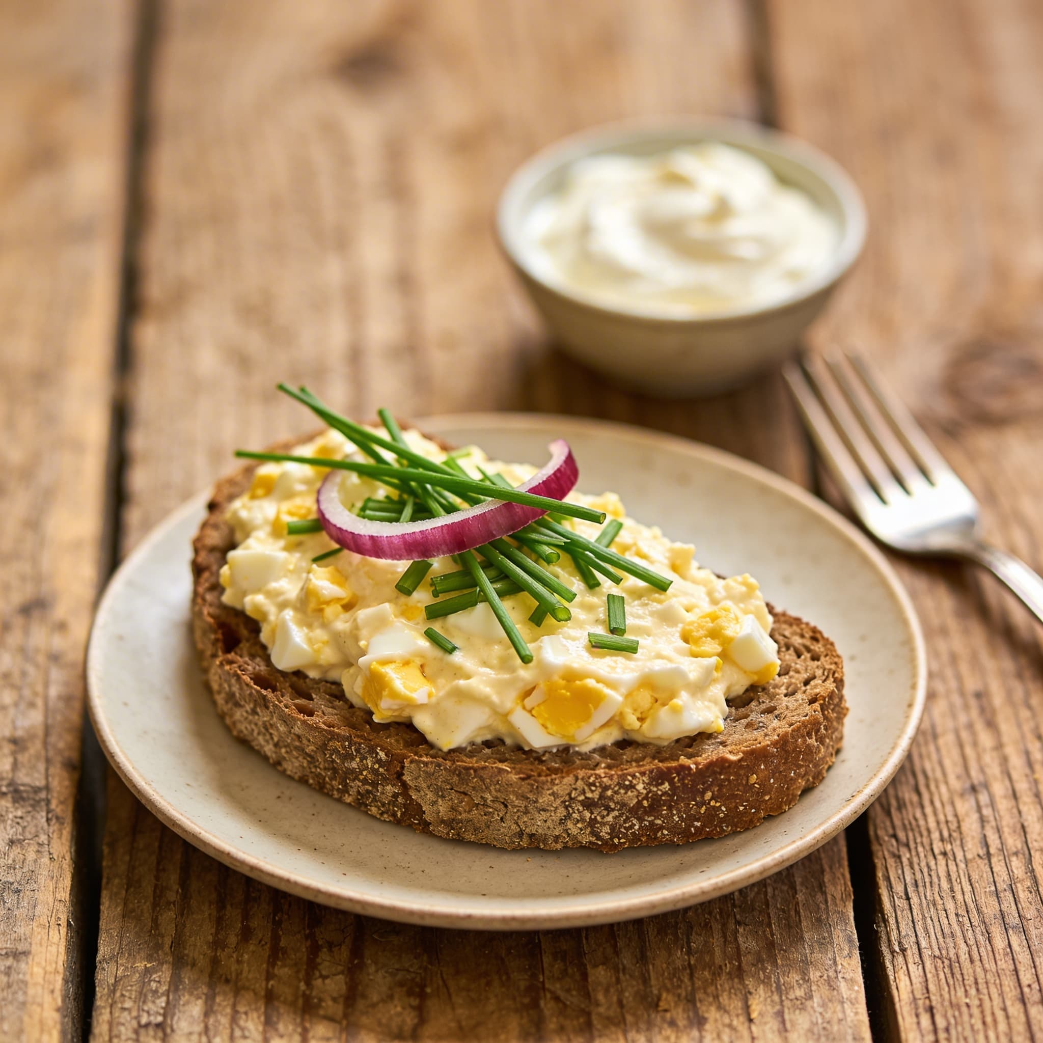 Cremiger Eier-Aufstrich mit Roggenbrot