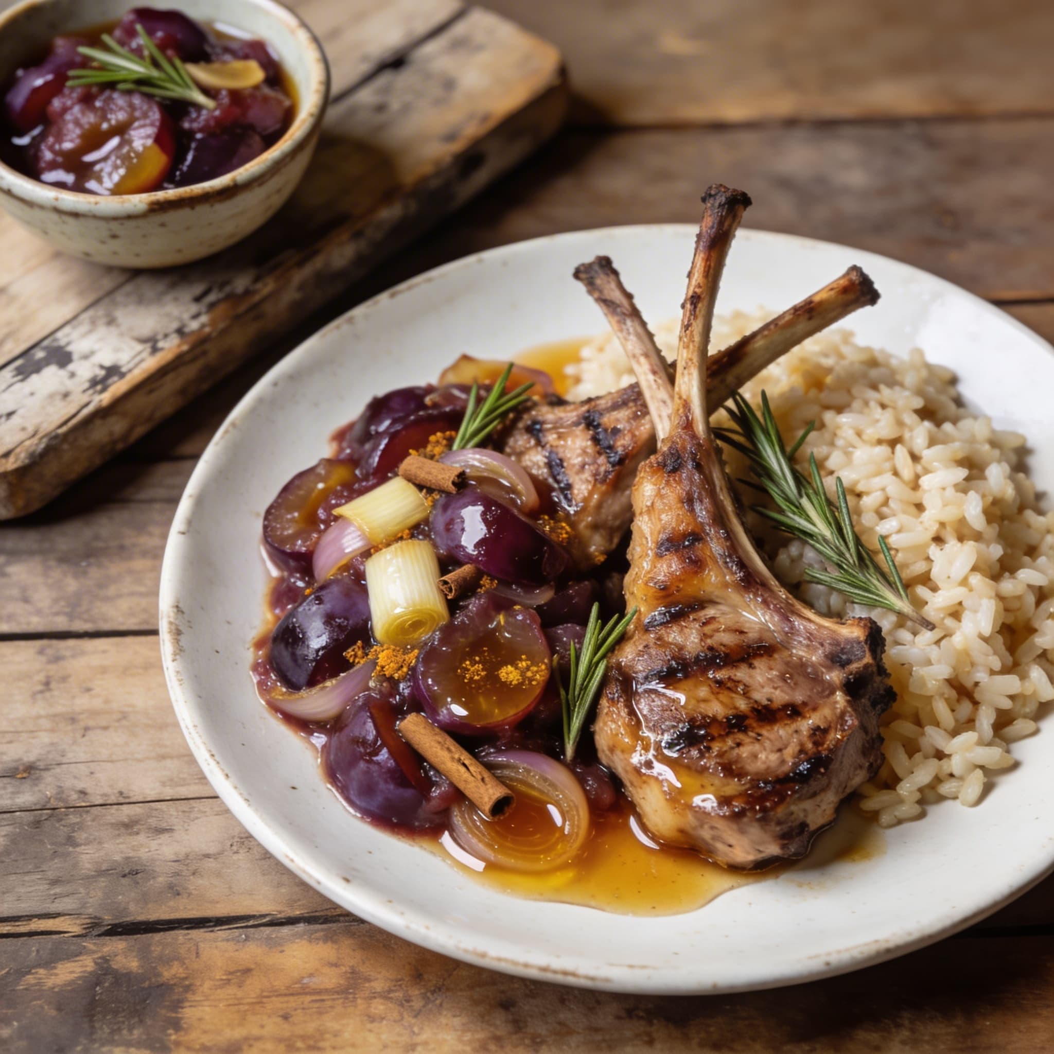 Lammkoteletts mit Zwetschgenragout