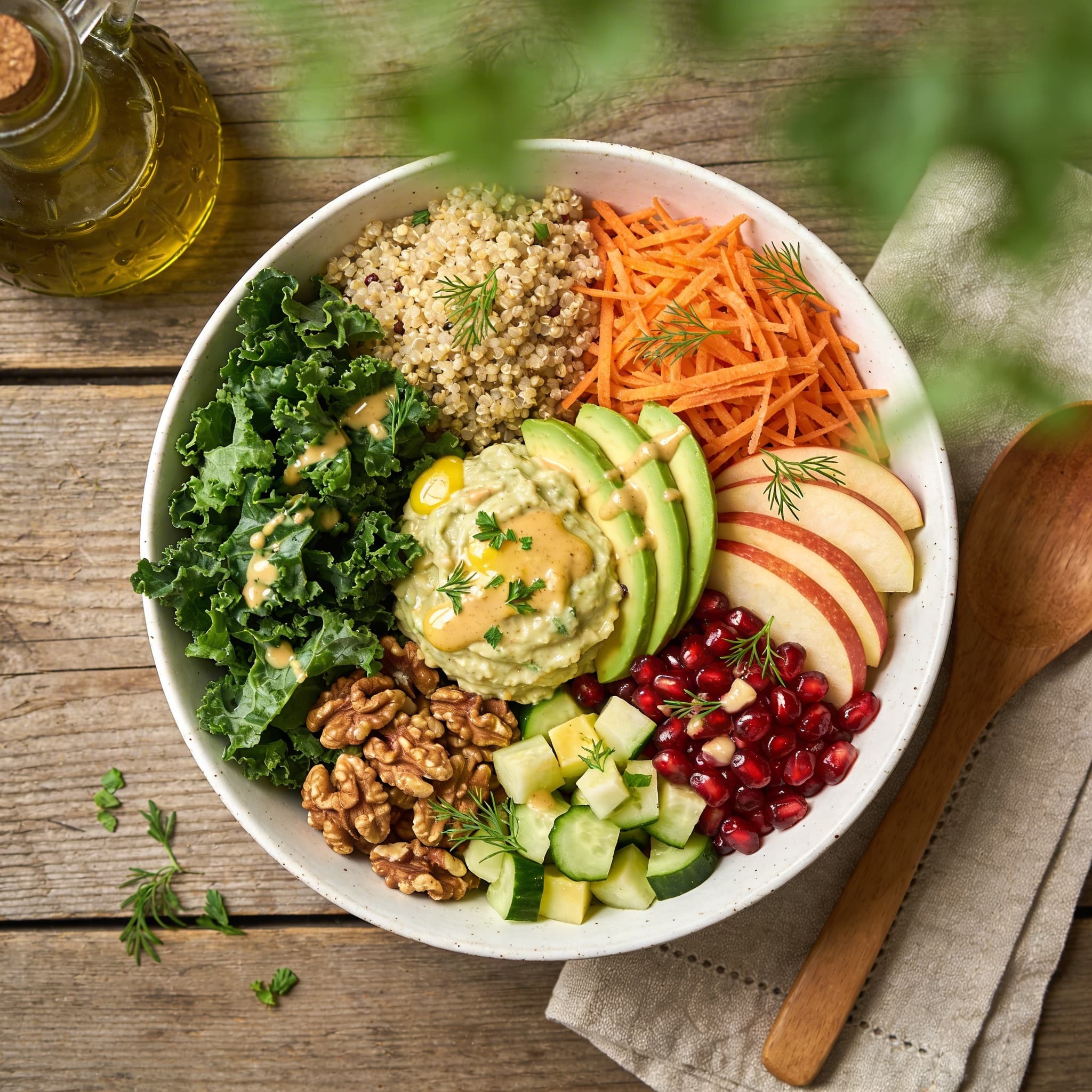 Grünkohlsalat mit Quinoa und Avocado